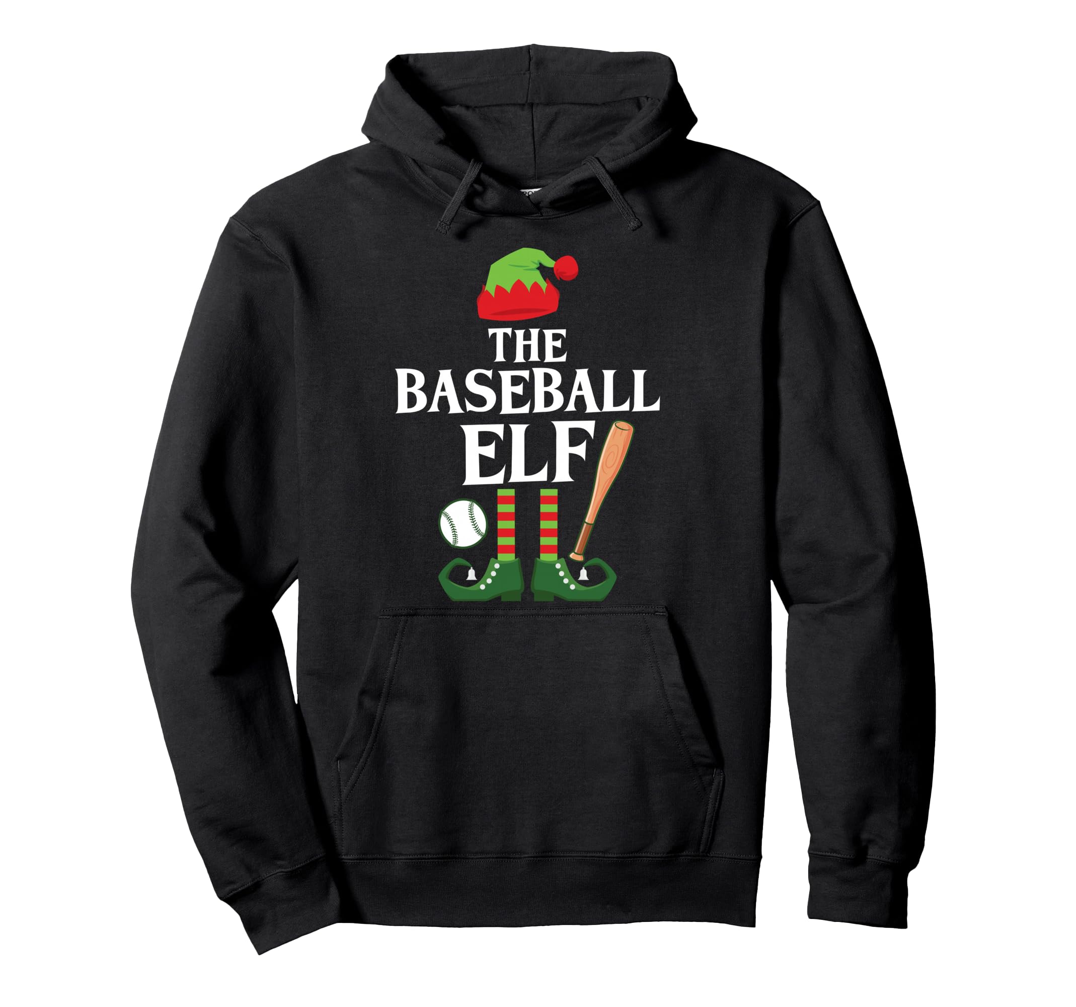 Baseball Elf Family Group Matching Hoodie - Minimalist Print for Adults - T-Shirt, Sweatshirt, Hoodie