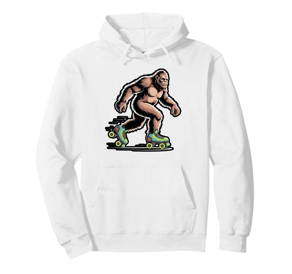 Roller Skating Bigfoot Funny Hoodie - Minimalist Print for Adults - T-Shirt, Sweatshirt, Hoodie