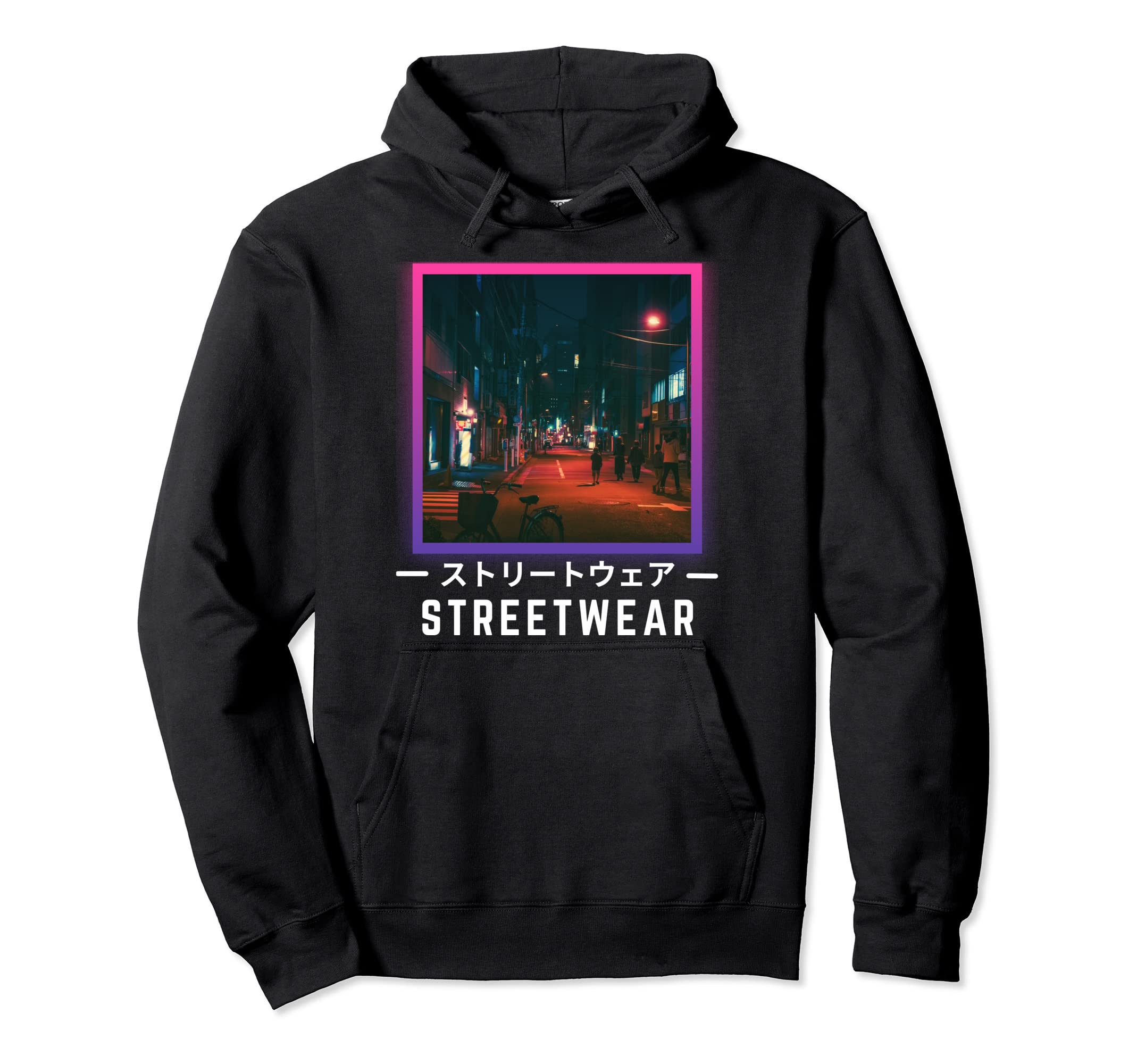 Aesthetic Vaporwave Sunset Japanese Hoodie - Fun Novelty Design for Adults - T-Shirt, Sweatshirt, Hoodie