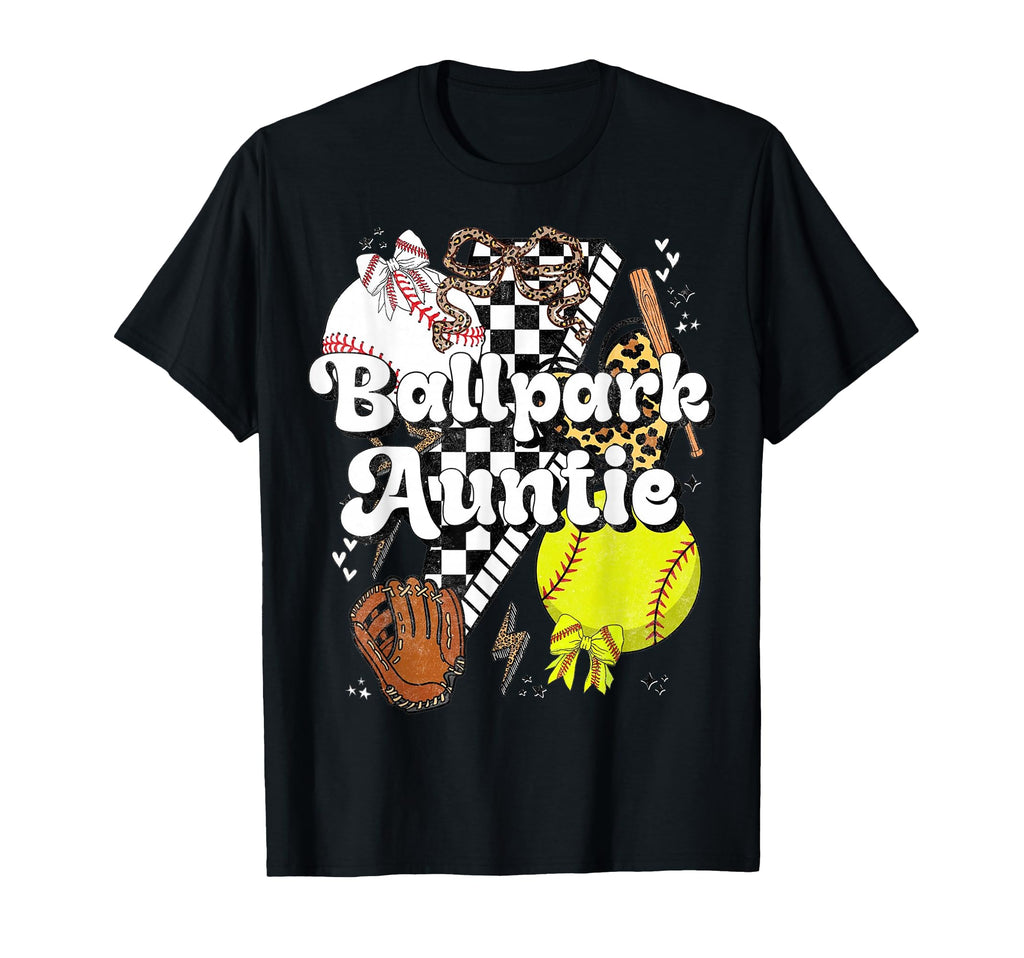 Ballpark Auntie Coquette Softball T-Shirt - Minimalist Print Unisex - T-Shirt, Sweatshirt, Hoodie