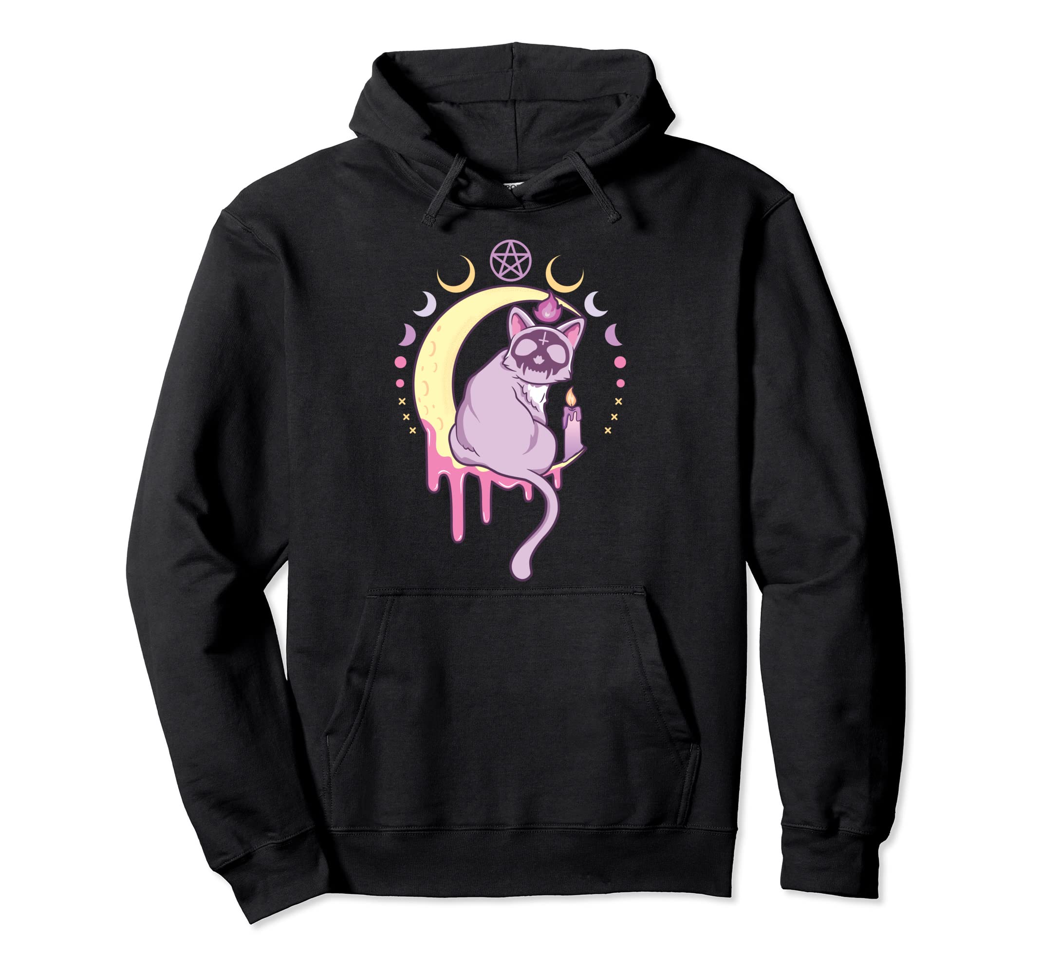 Kawaii Pastel Goth Creepy Cat Menhera Hoodie - Minimalist Print Unisex - T-Shirt, Sweatshirt, Hoodie