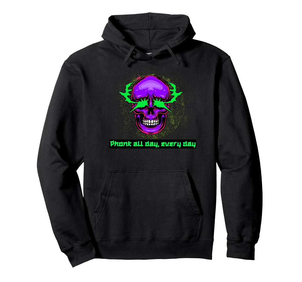Phonk Vaporwave Skull Aesthetic Hoodie - Aesthetic Graphic for Adults - T-Shirt, Sweatshirt, Hoodie