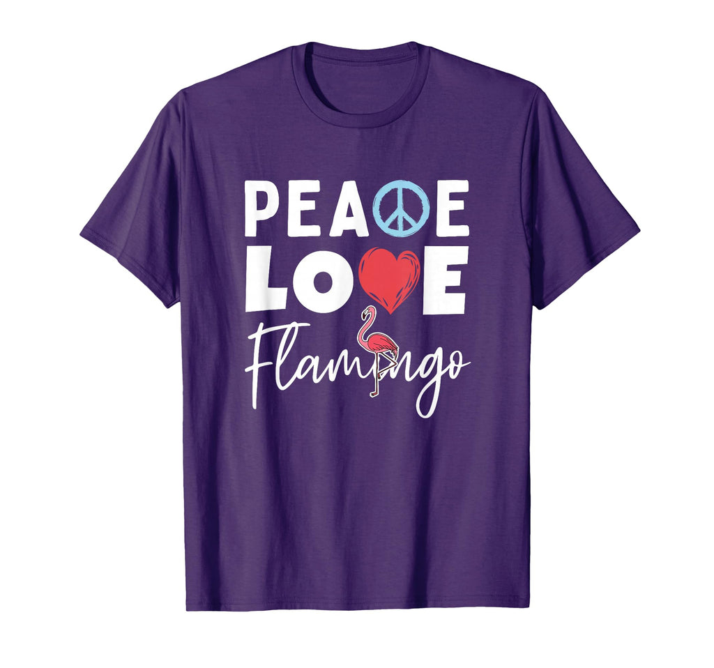 Zoo Keeper Gift Peace Love Flamingo T-Shirt - Unique Graphic Unisex - T-Shirt, Sweatshirt, Hoodie