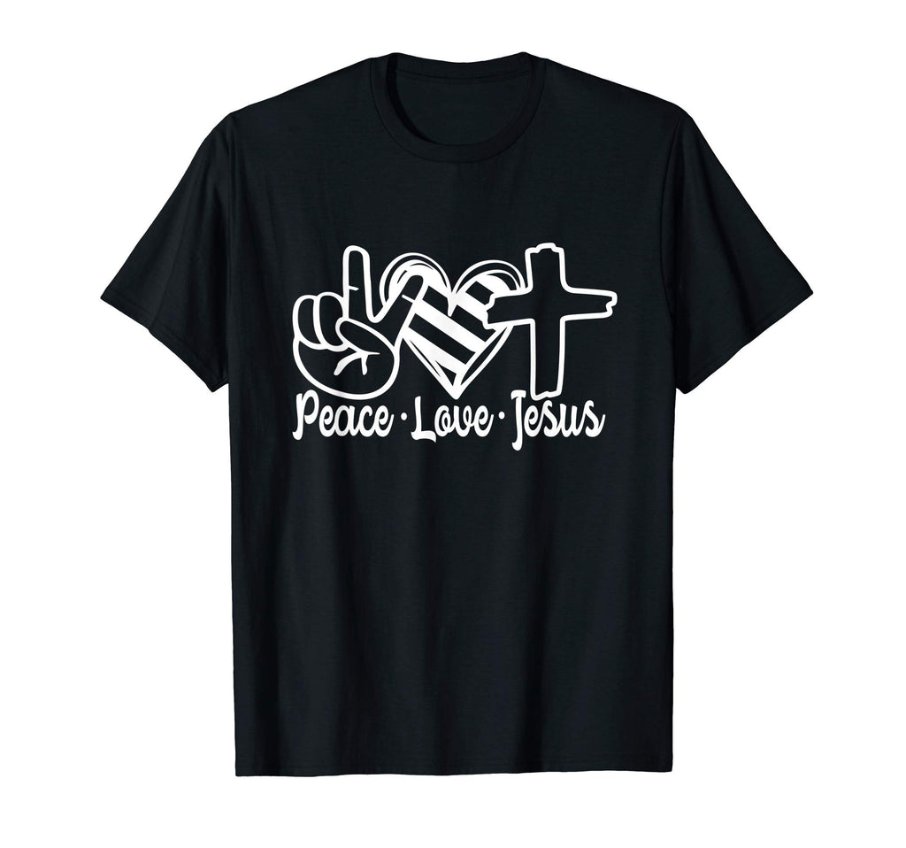 Peace Hand Striped Heart Christian Cross T-Shirt - Custom Art Print Unisex - T-Shirt, Sweatshirt, Hoodie