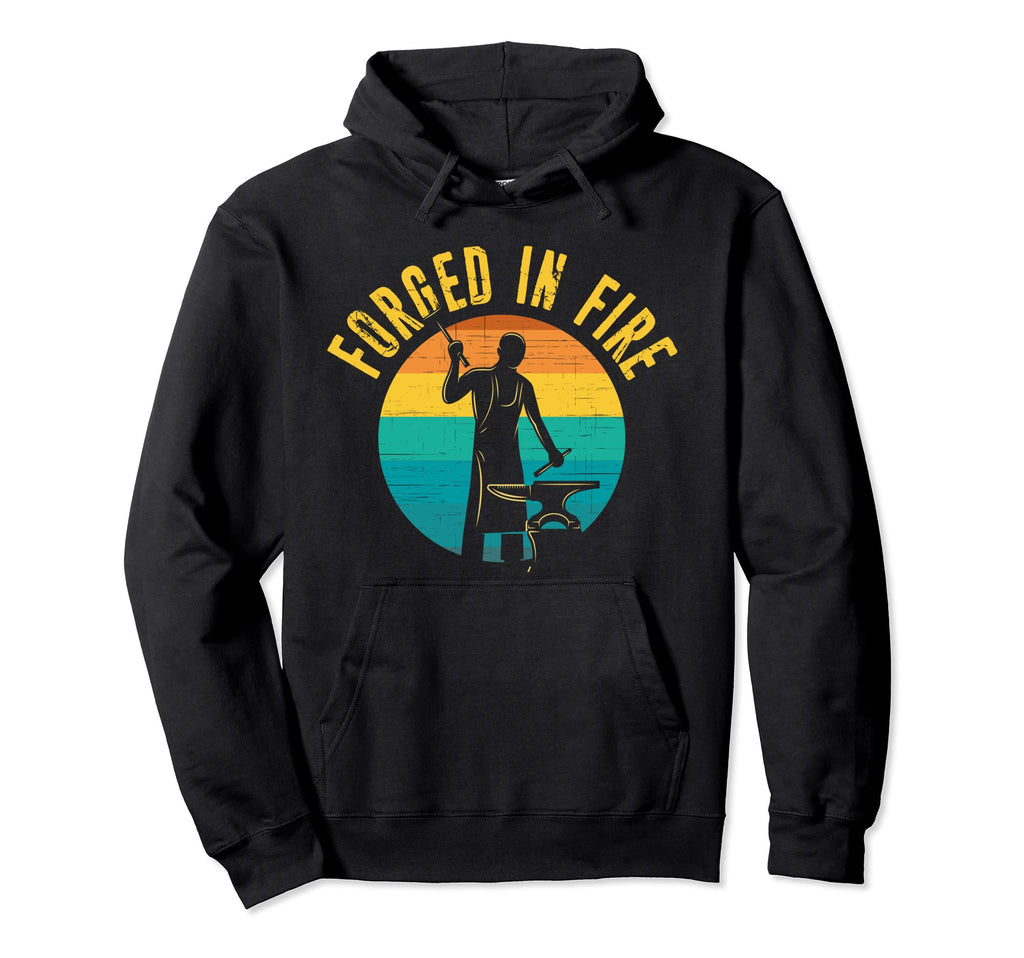Blacksmith Forged Fire Distressed Hoodie - Streetwear Style Unisex - T-Shirt, Sweatshirt, Hoodie