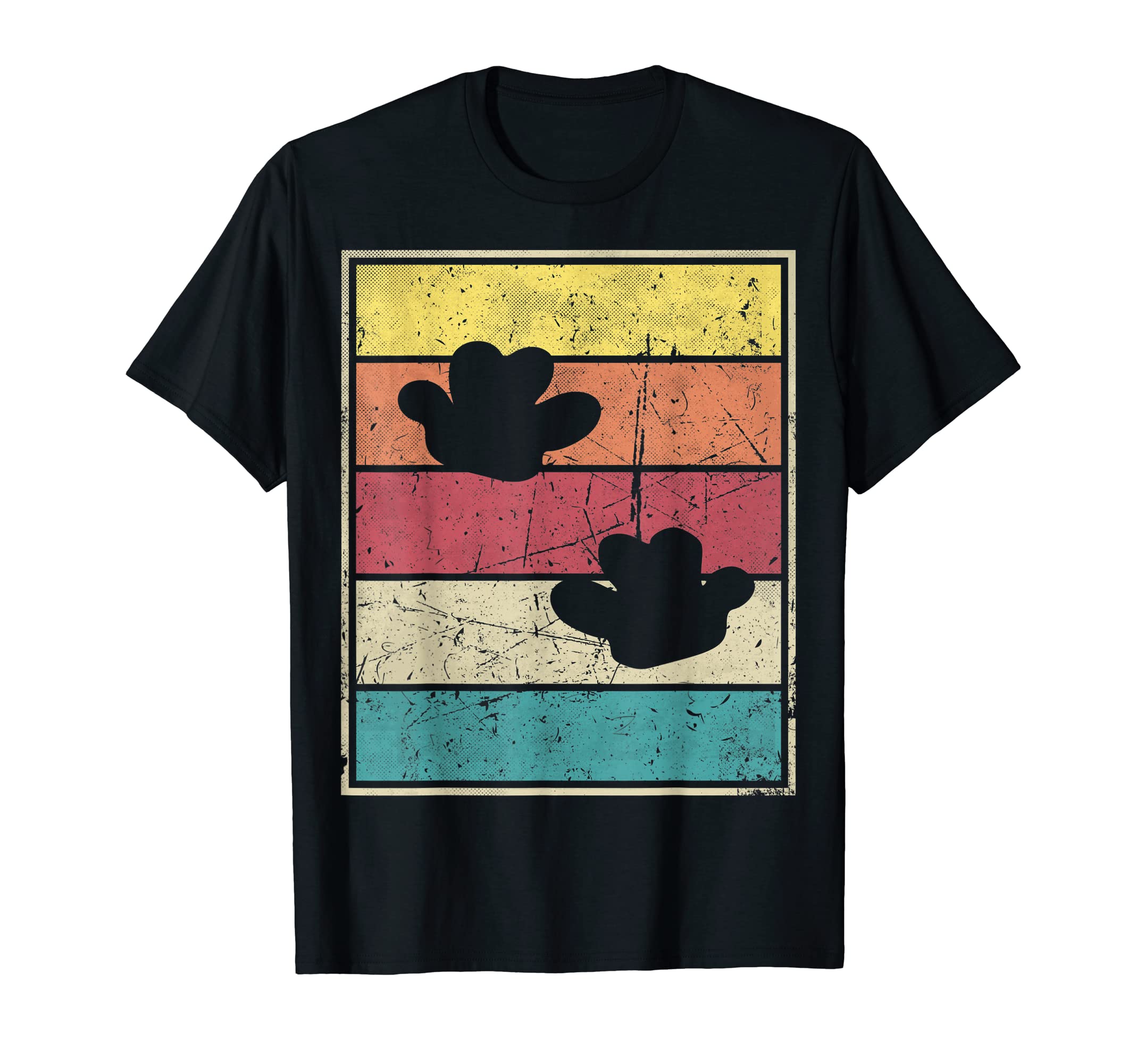 Hippo Footprints Stripes T-Shirt - Trendy Graphic Unisex - T-Shirt, Sweatshirt, Hoodie
