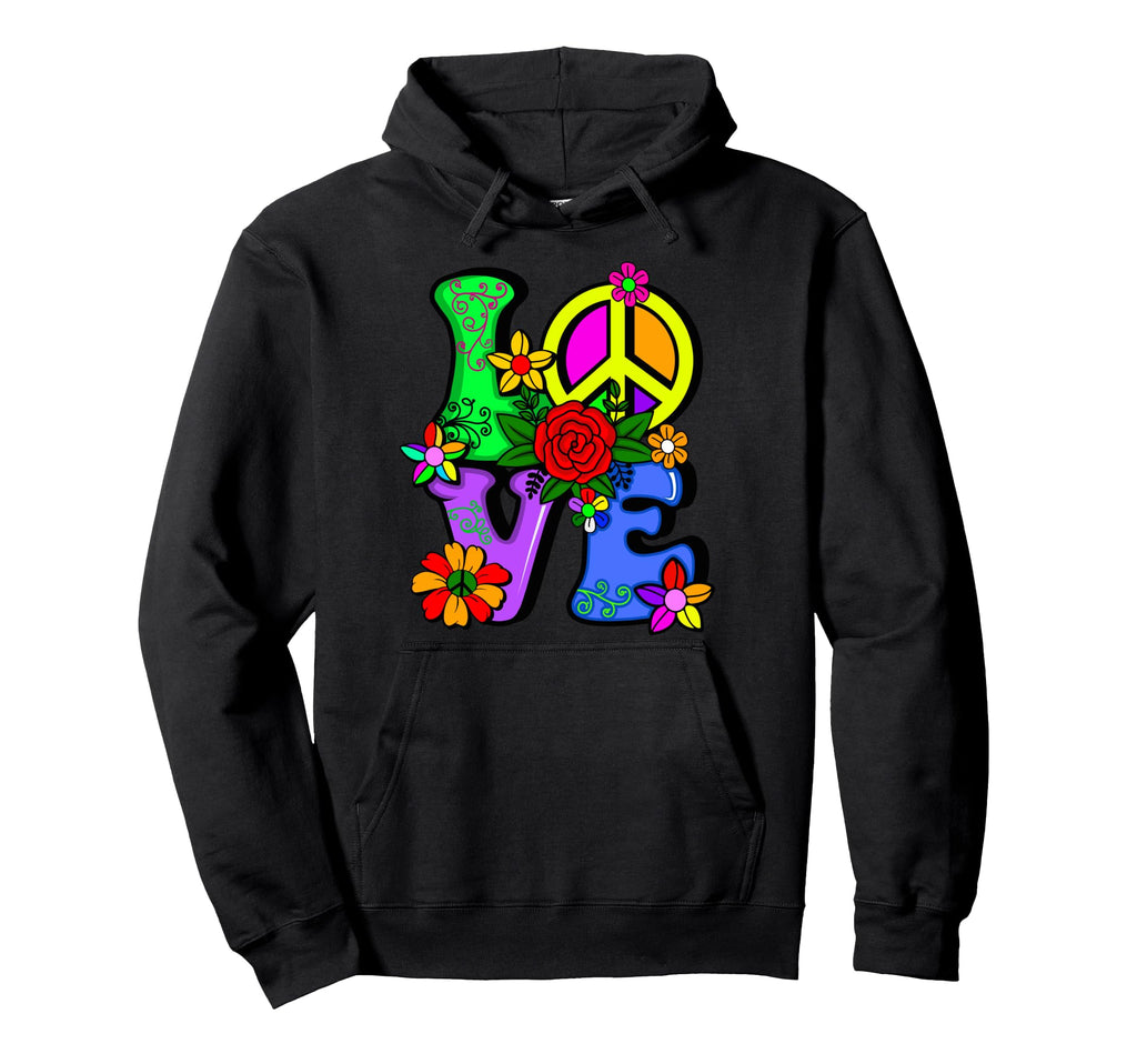 60S 70S Flower Power Hippy Groovy Love Hoodie - Unique Graphic Men Women - T-Shirt, Sweatshirt, Hoodie