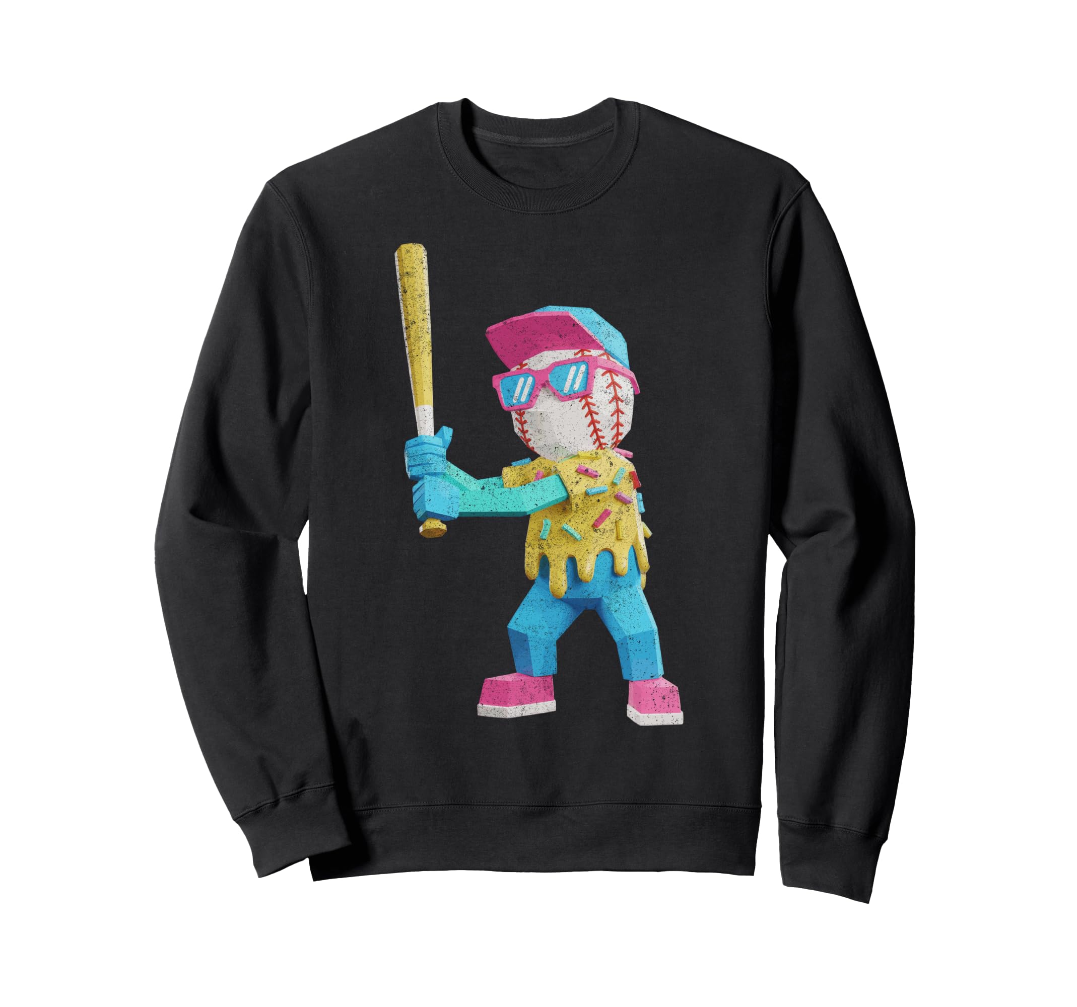 Baseball Ice Cream Drip Gamer Gifts T-Shirt - Unique Graphic Men Women - T-Shirt, Sweatshirt, Hoodie