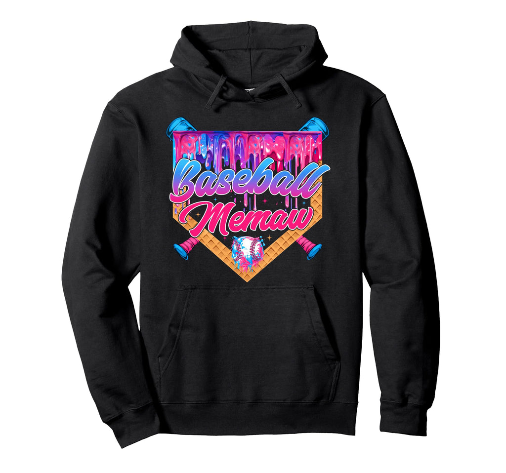 Baseball Memaw Ice Cream Drip Mothers Hoodie - Aesthetic Graphic Men Women - T-Shirt, Sweatshirt, Hoodie