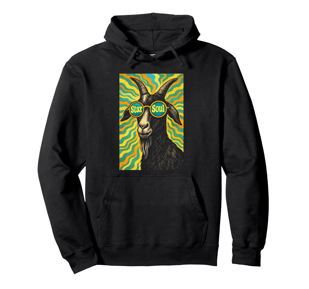 Psychedelic Star Soul Trippy Goat Hoodie - Fun Novelty Design Men Women - T-Shirt, Sweatshirt, Hoodie