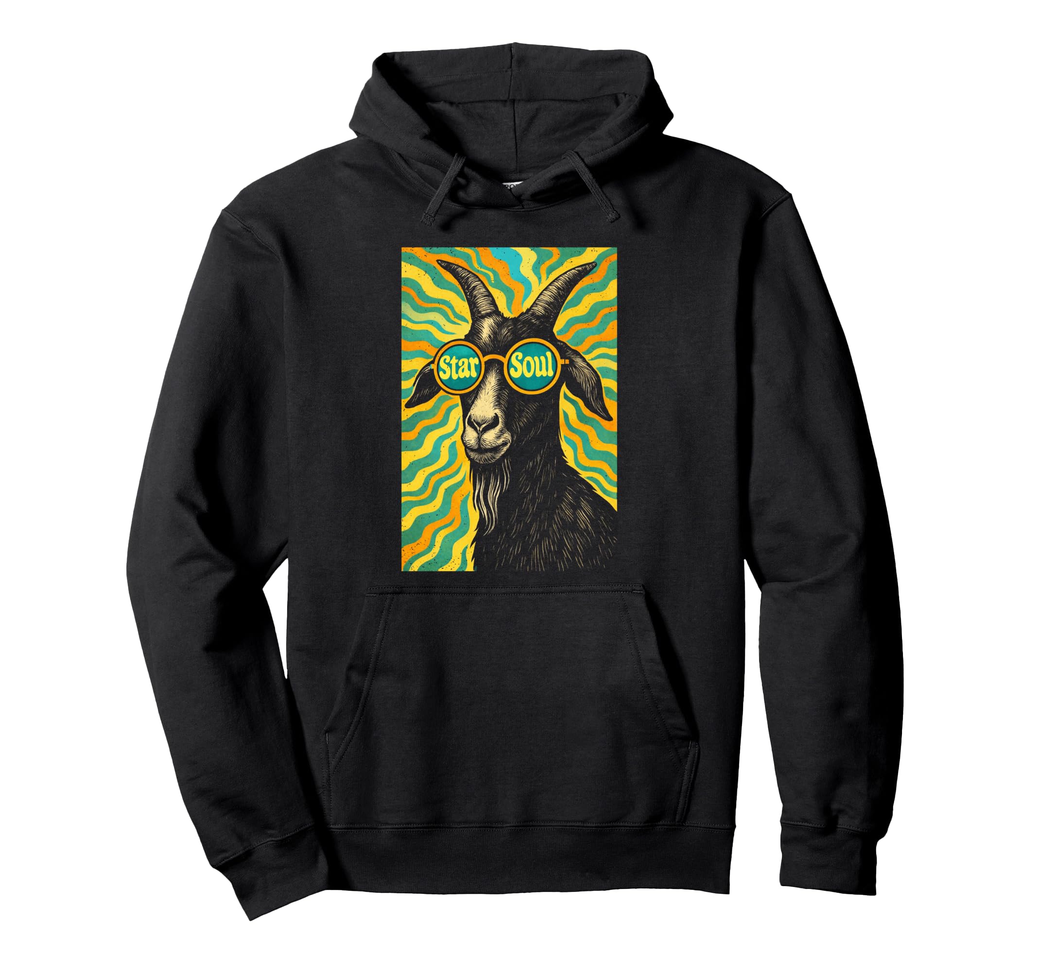 Psychedelic Star Soul Trippy Goat Hoodie - Fun Novelty Design Men Women - T-Shirt, Sweatshirt, Hoodie
