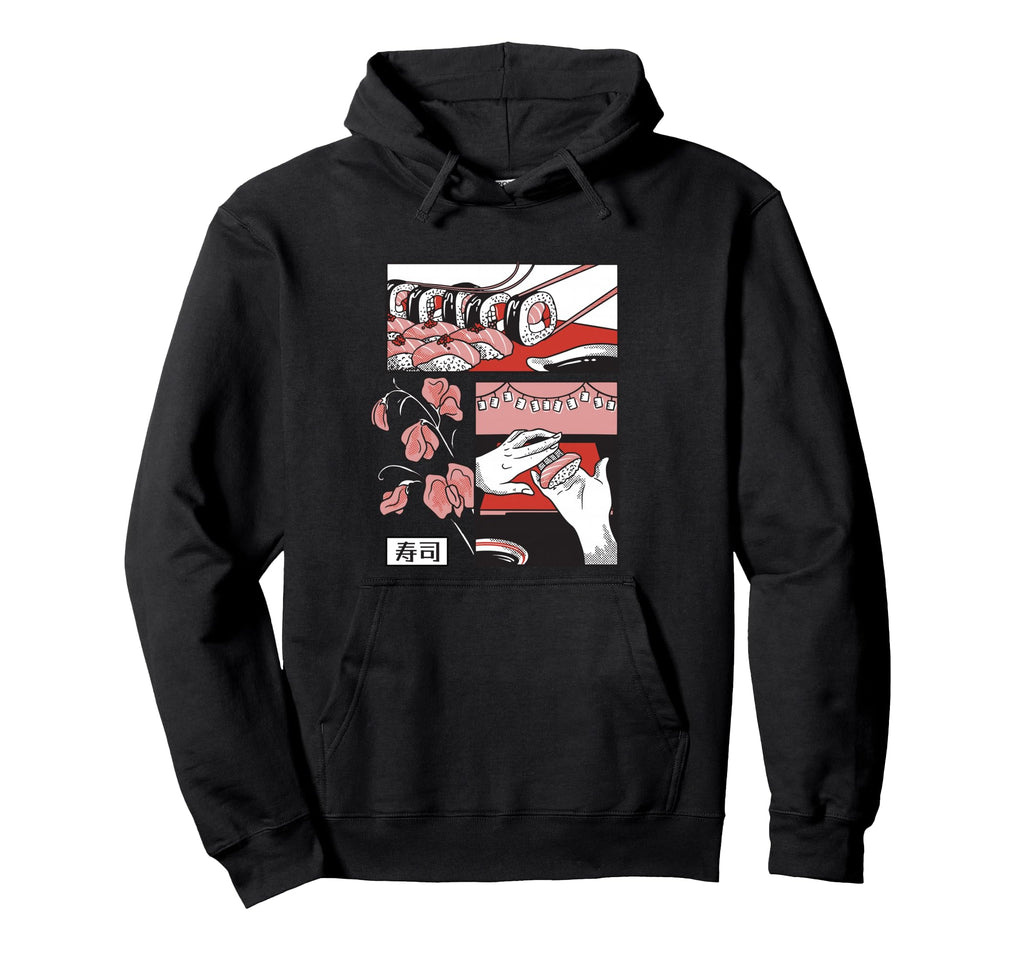 Lofi Vaporwave Sushi Aesthetic Japan Hoodie - Trendy Graphic Men Women - T-Shirt, Sweatshirt, Hoodie