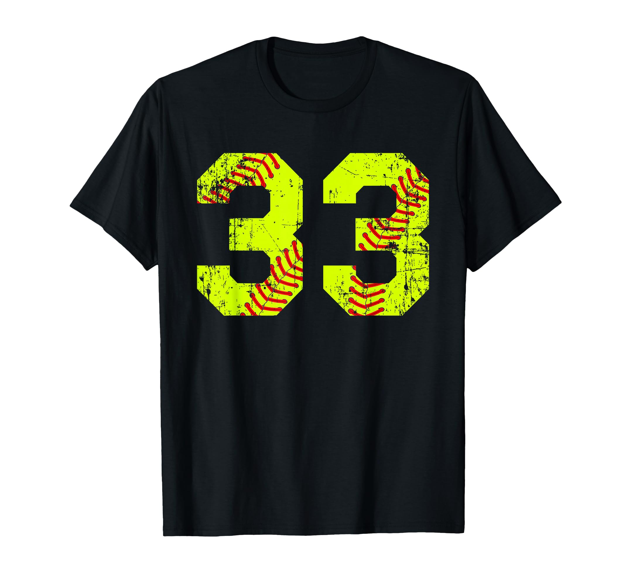 Softball 33 Jersey Number T-Shirt - Graphic Print Unisex - T-Shirt, Sweatshirt, Hoodie