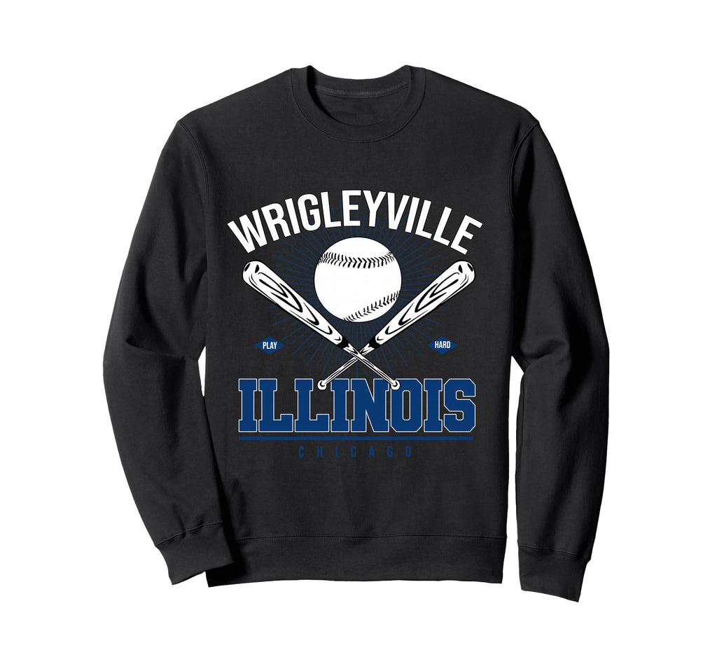Wrigleyville Illinois Chicago Sweatshirt - Unique Graphic Men Women - T-Shirt, Sweatshirt, Hoodie