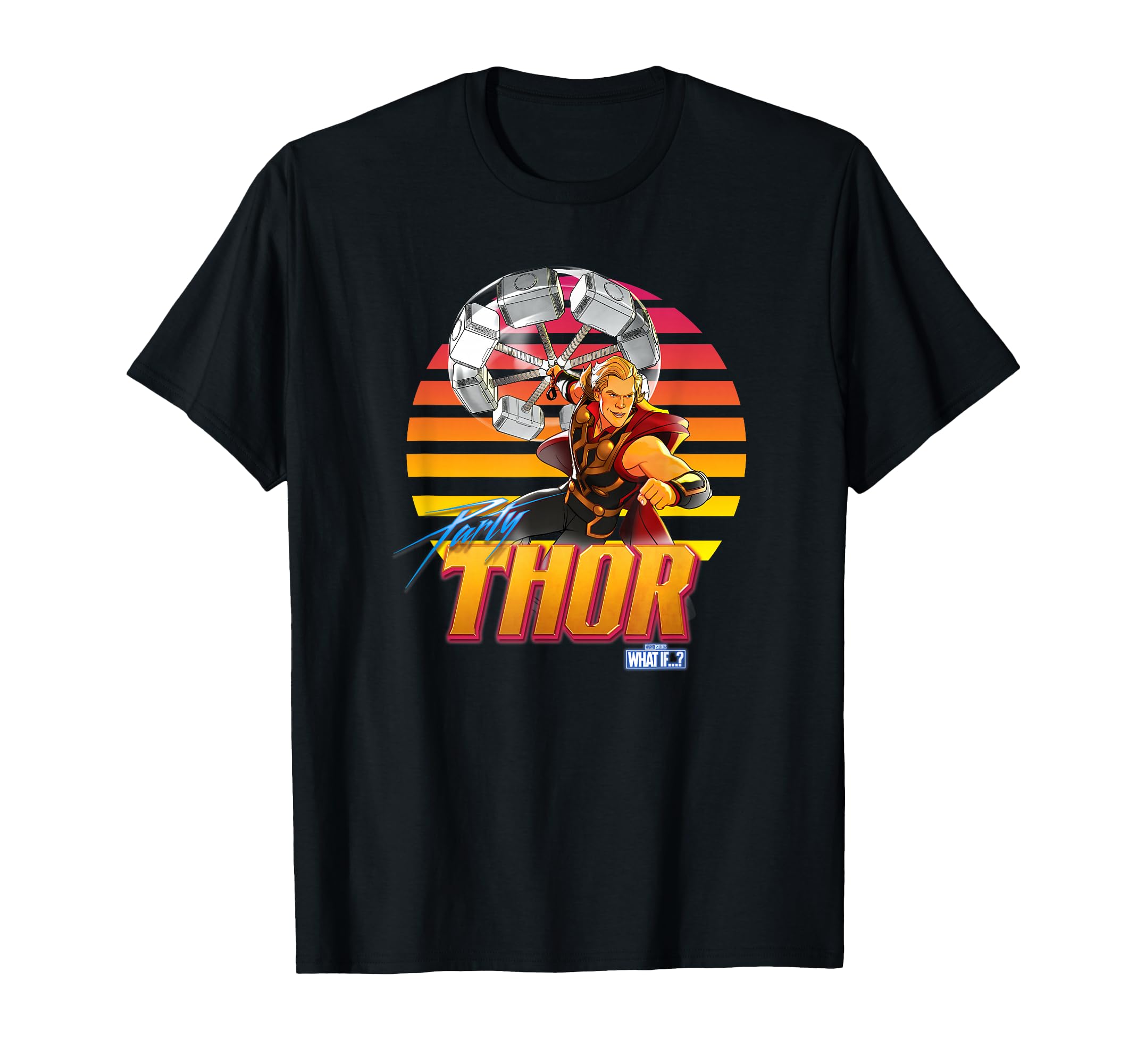Marvel What If Party Thor Stripes T-Shirt - Streetwear Style Men Women - T-Shirt, Sweatshirt, Hoodie