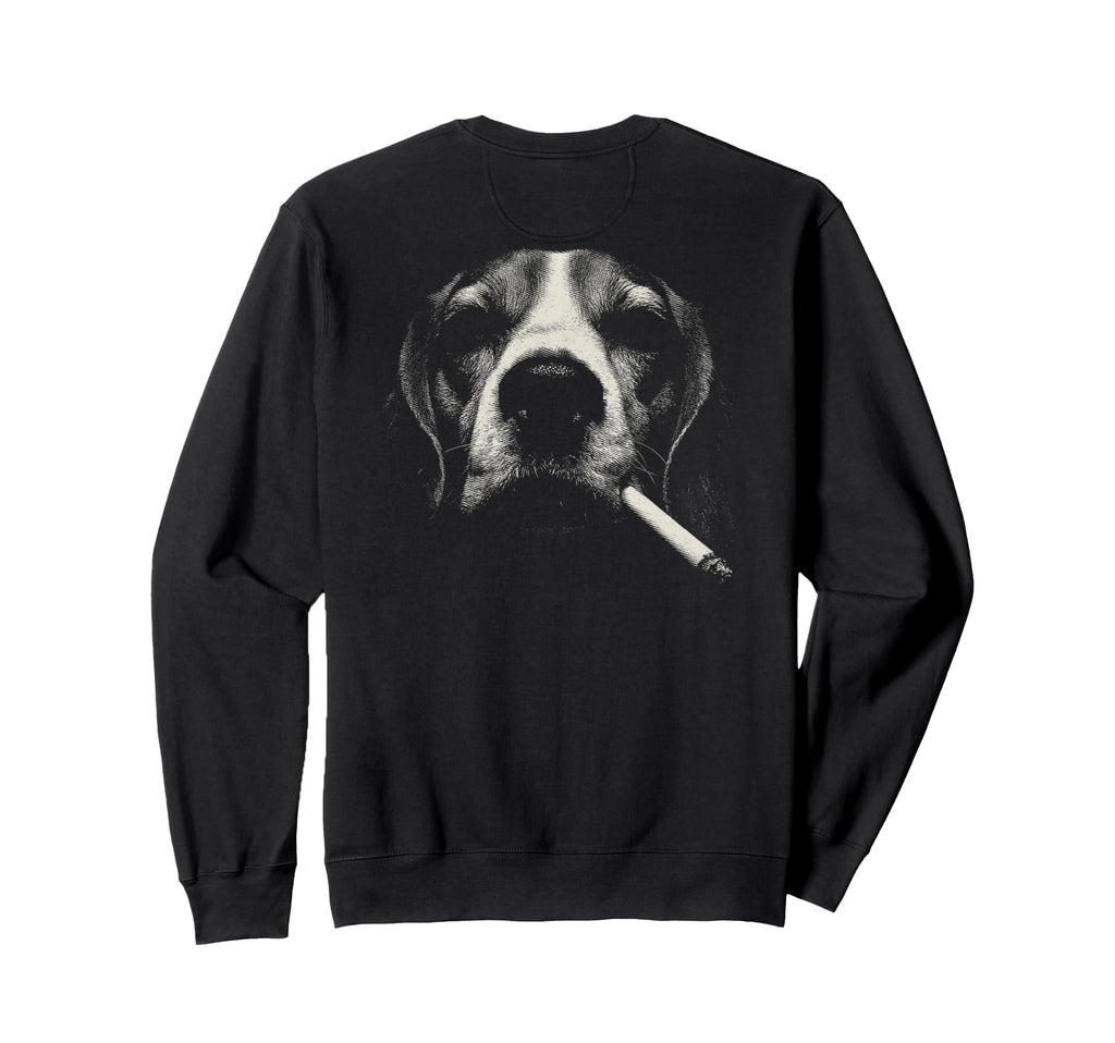 Beagle Smoking Cigarette Grunge Meme Sweatshirt - Custom Art Print Unisex - T-Shirt, Sweatshirt, Hoodie