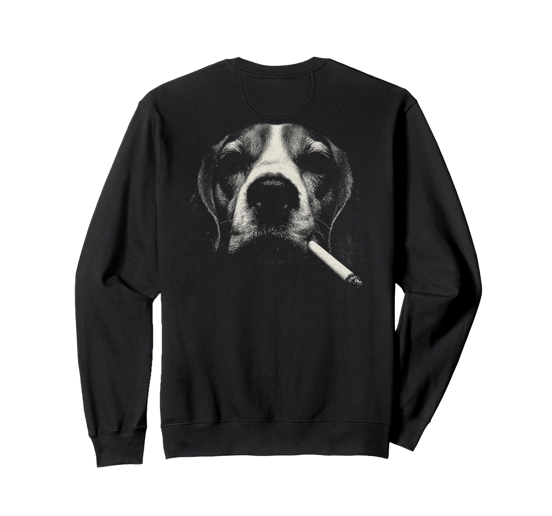Beagle Smoking Cigarette Grunge Meme Sweatshirt - Custom Art Print Unisex - T-Shirt, Sweatshirt, Hoodie