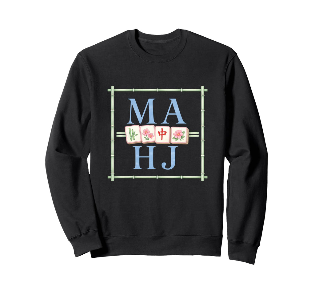 Mahj Mahjong Game Preppy Night Sweatshirt - Minimalist Print for Adults - T-Shirt, Sweatshirt, Hoodie