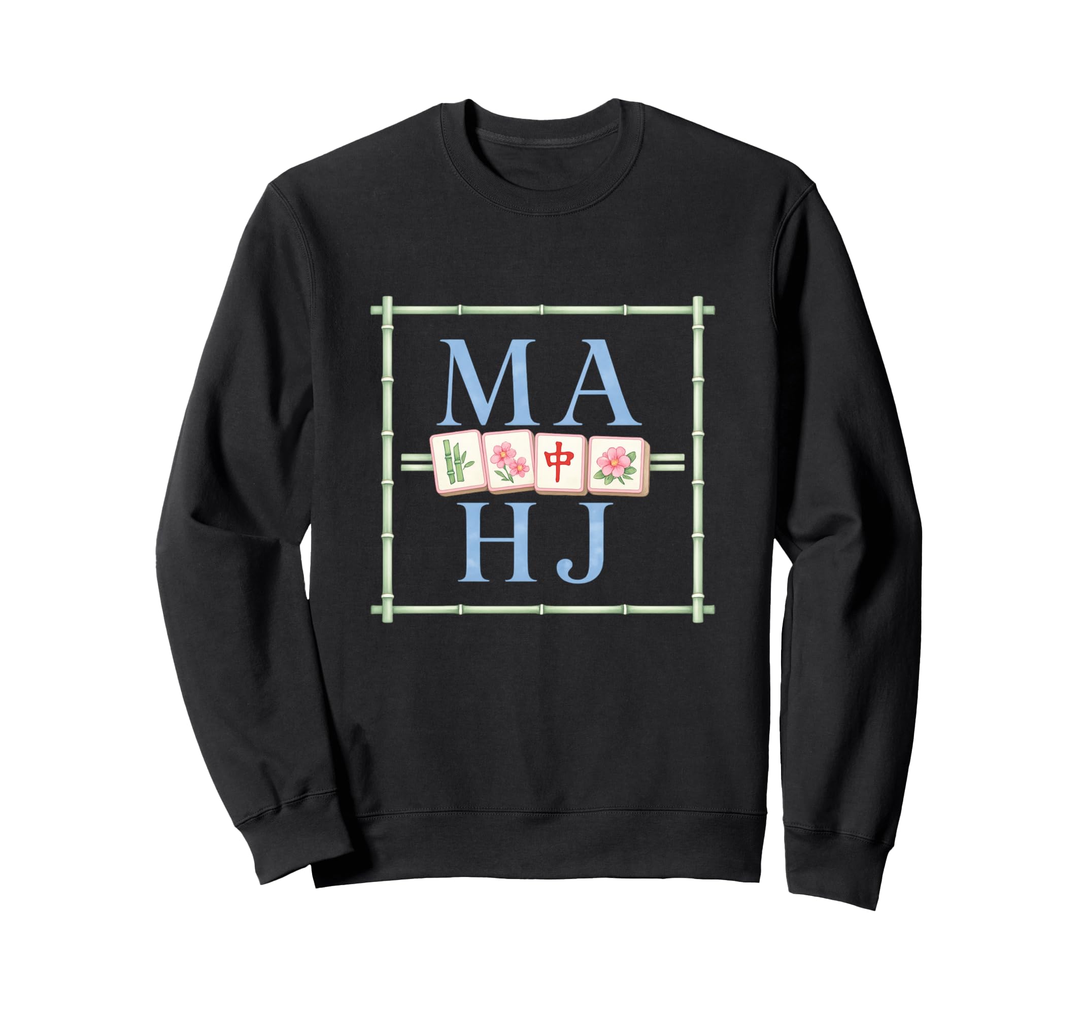 Mahj Mahjong Game Preppy Night Sweatshirt - Minimalist Print for Adults - T-Shirt, Sweatshirt, Hoodie