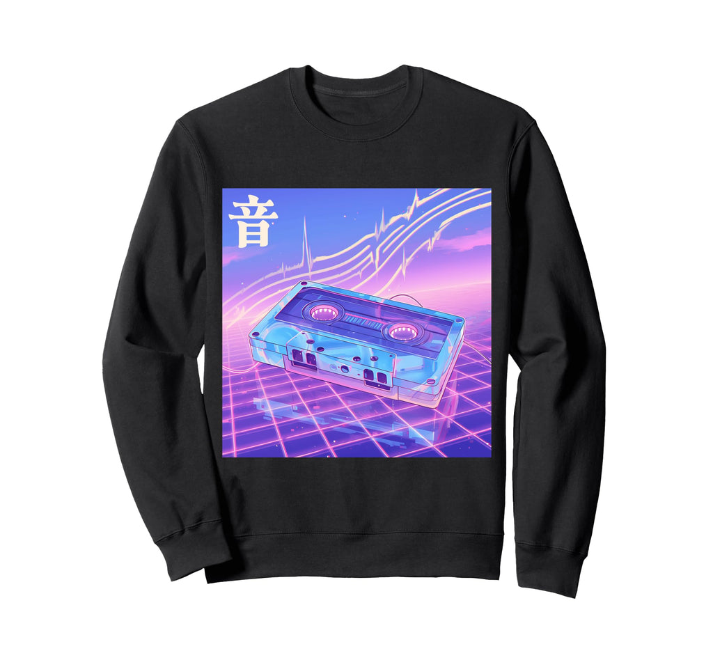 Cassette Tape Sound Vaporwave Japanese Sweatshirt - Graphic Print Unisex - T-Shirt, Sweatshirt, Hoodie