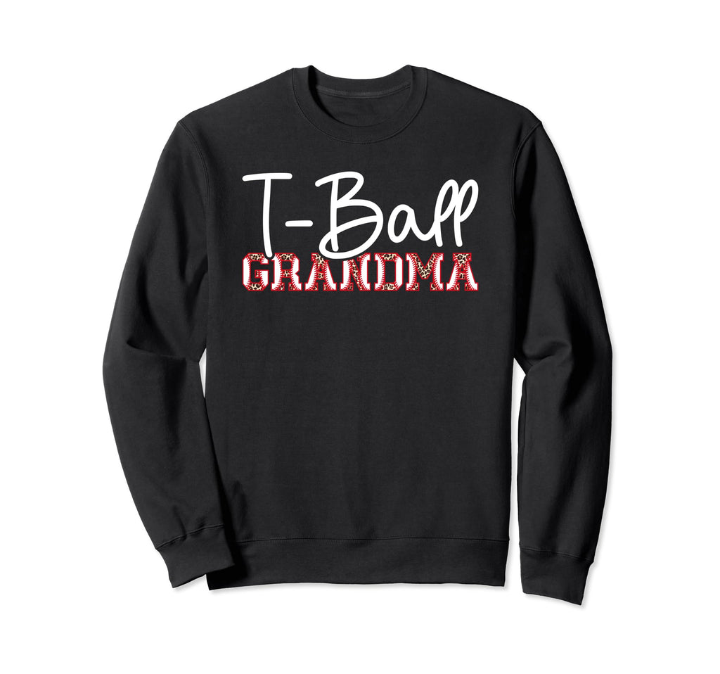 T Ball Grandma Leopard Baseball T Ball Sweatshirt - Graphic Print Unisex - T-Shirt, Sweatshirt, Hoodie