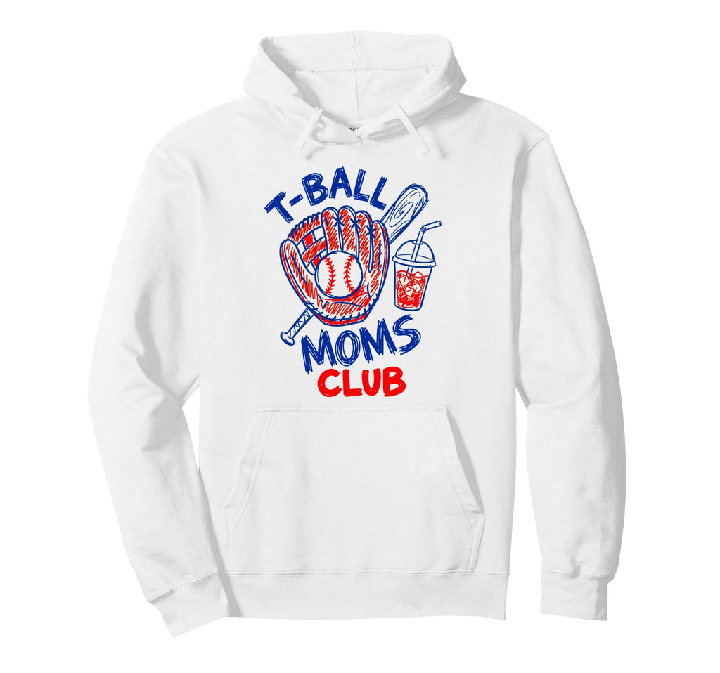T Ball Moms Club Funny Baseball Iced Coffee Hoodie - Graphic Print Unisex - T-Shirt, Sweatshirt, Hoodie