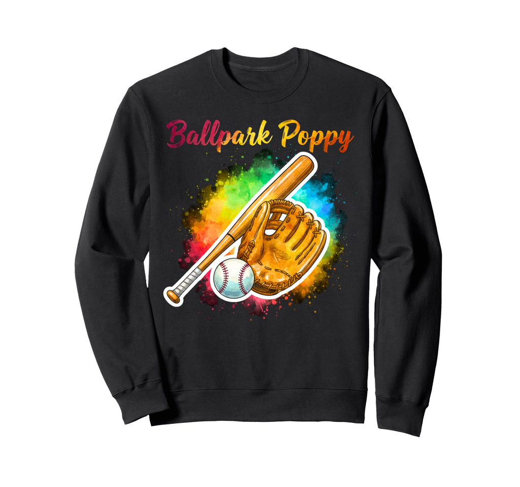 Ballpark Poppy Softball And Sweatshirt - Unique Graphic for Adults - T-Shirt, Sweatshirt, Hoodie