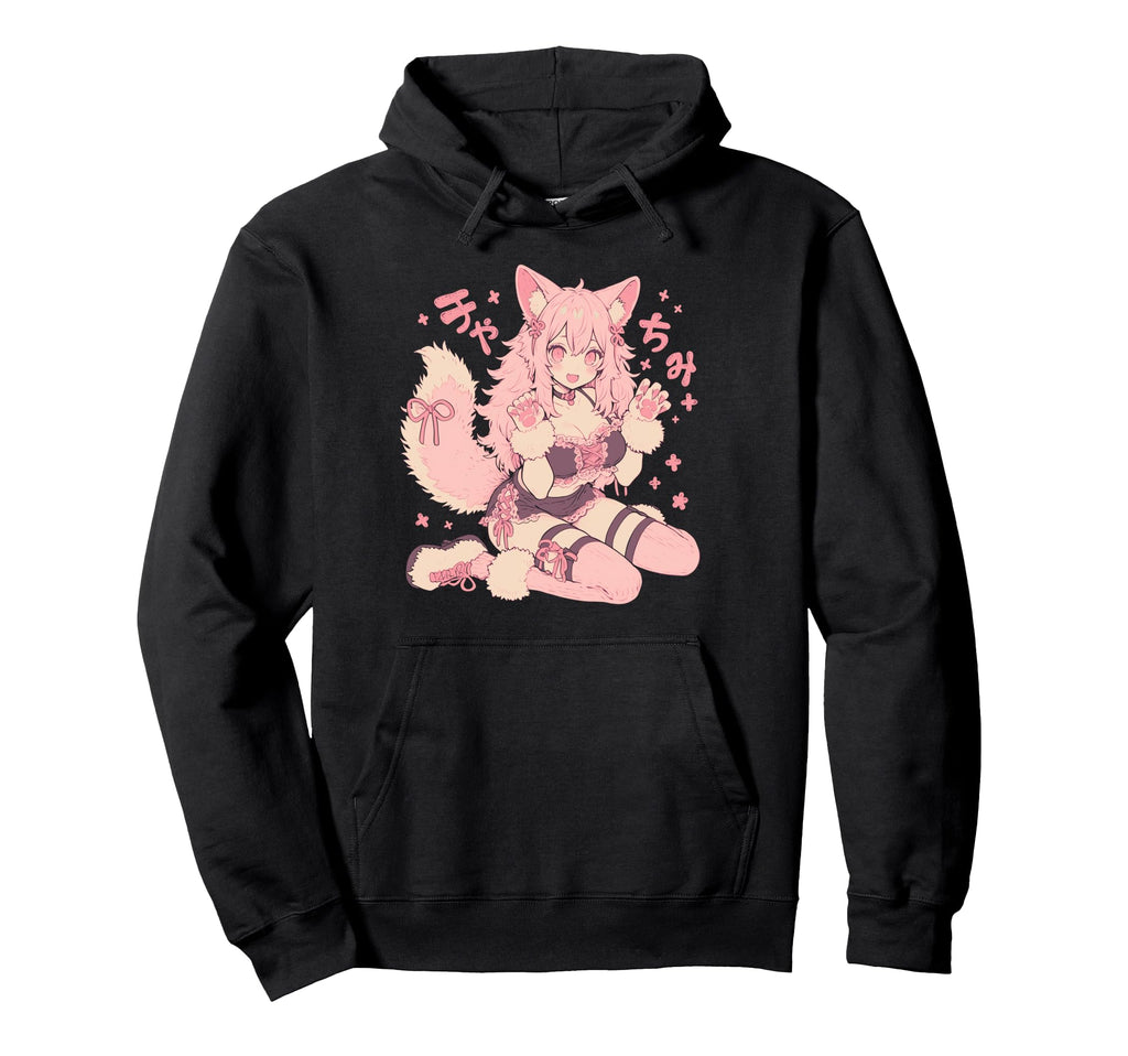 Goth Grunge Demon Anime Furry Wolf Hoodie - Unique Graphic Men Women - T-Shirt, Sweatshirt, Hoodie