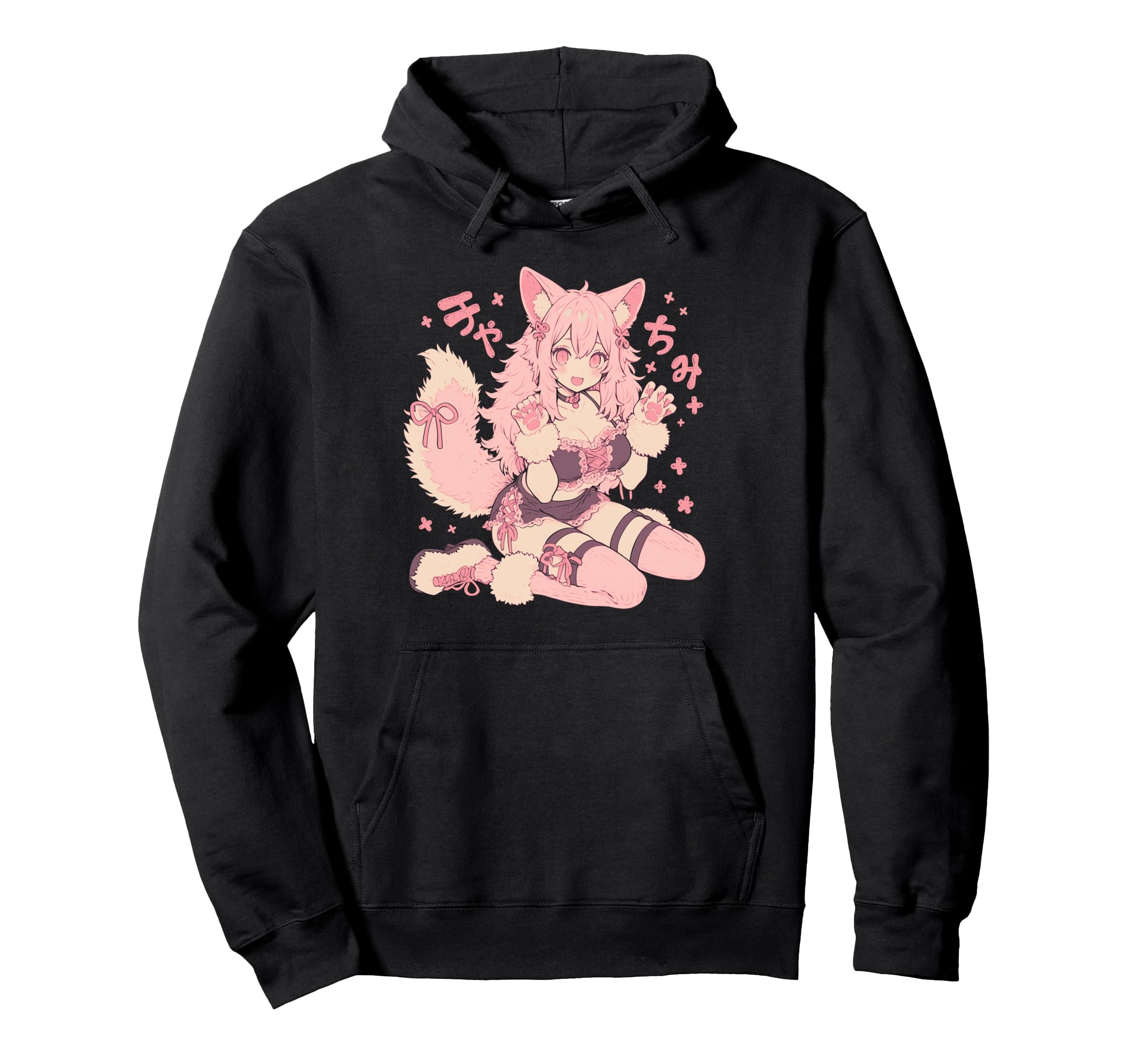 Goth Grunge Demon Anime Furry Wolf Hoodie - Unique Graphic Men Women - T-Shirt, Sweatshirt, Hoodie