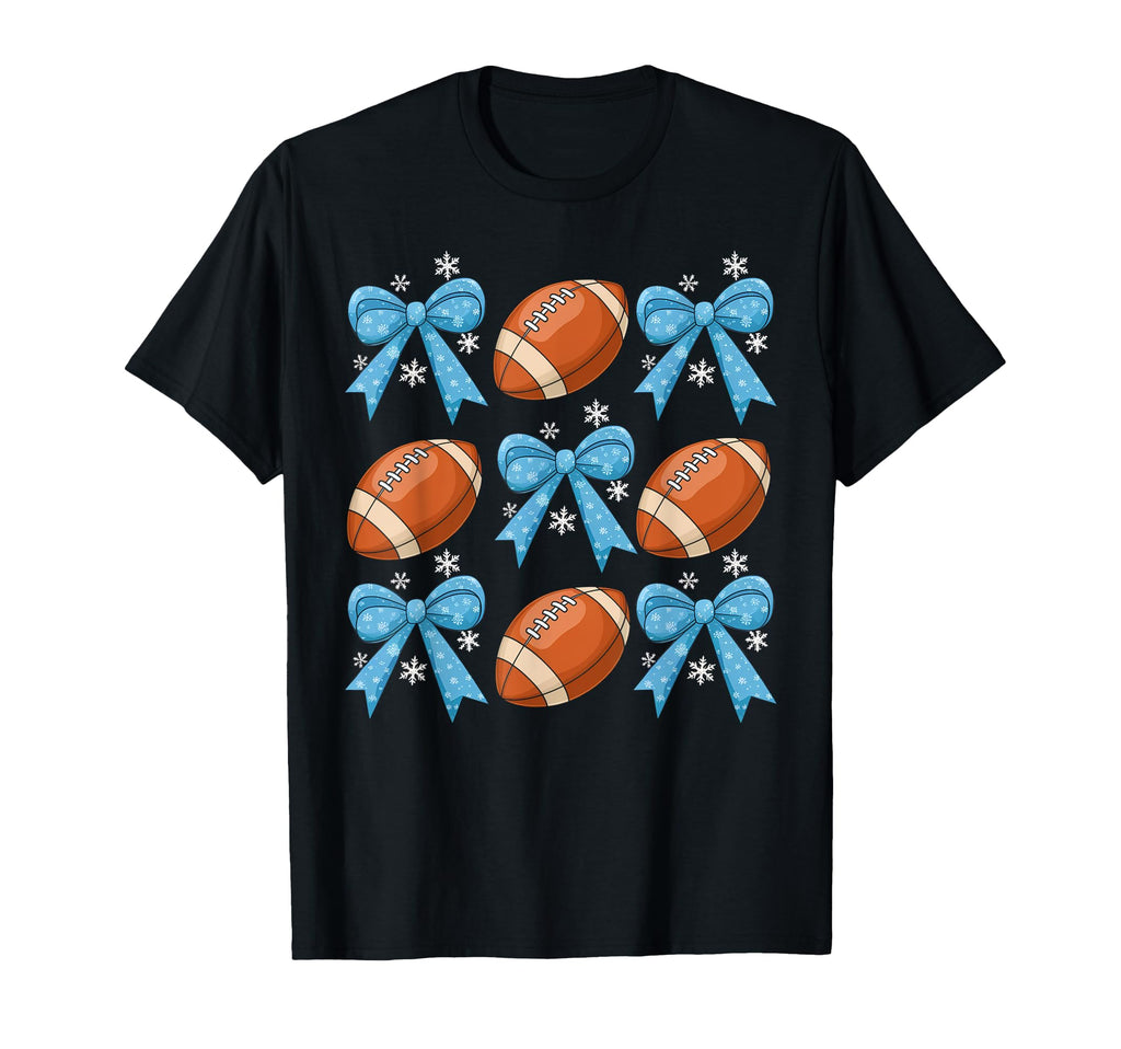 Bow Football Coquette Football Mom T-Shirt - Casual Everyday Wear Unisex - T-Shirt, Sweatshirt, Hoodie