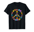 Peace Sign Love Flower 60S 70S Tie T-Shirt - Aesthetic Graphic Men Women - T-Shirt, Sweatshirt, Hoodie
