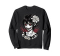 Horror Anime Goth Oni Mask Creepy Sweatshirt - Trendy Graphic Unisex - T-Shirt, Sweatshirt, Hoodie