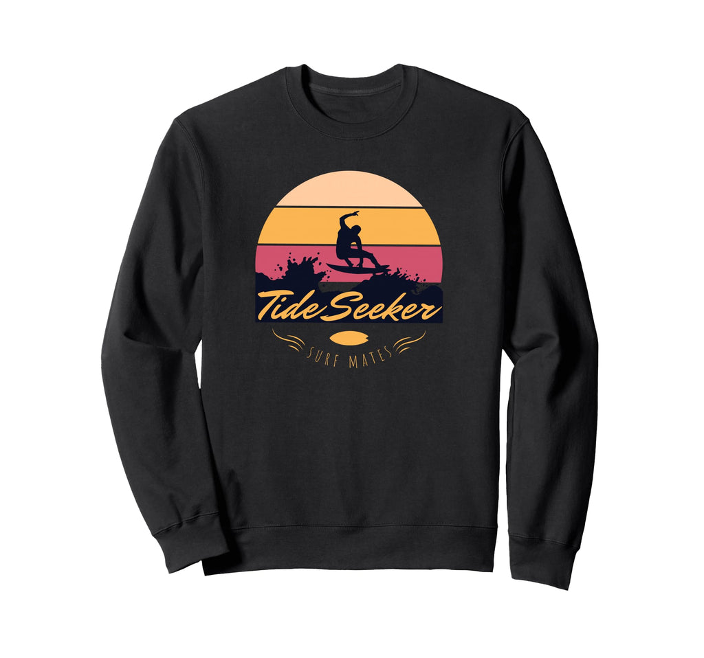 Tide Seeker Surfer Silhouette Sweatshirt - Aesthetic Graphic for Adults - T-Shirt, Sweatshirt, Hoodie