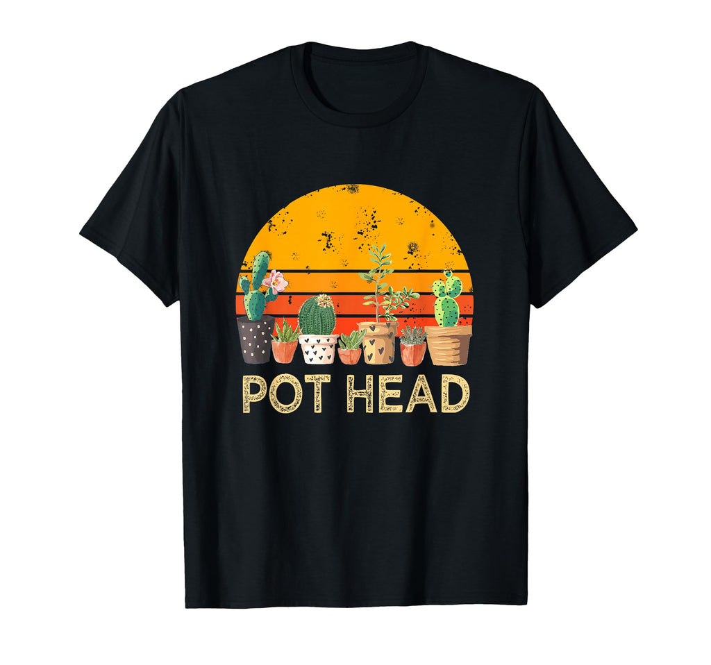 Pot Head Stone Flowers Sunset T-Shirt - Fun Novelty Design Unisex - T-Shirt, Sweatshirt, Hoodie