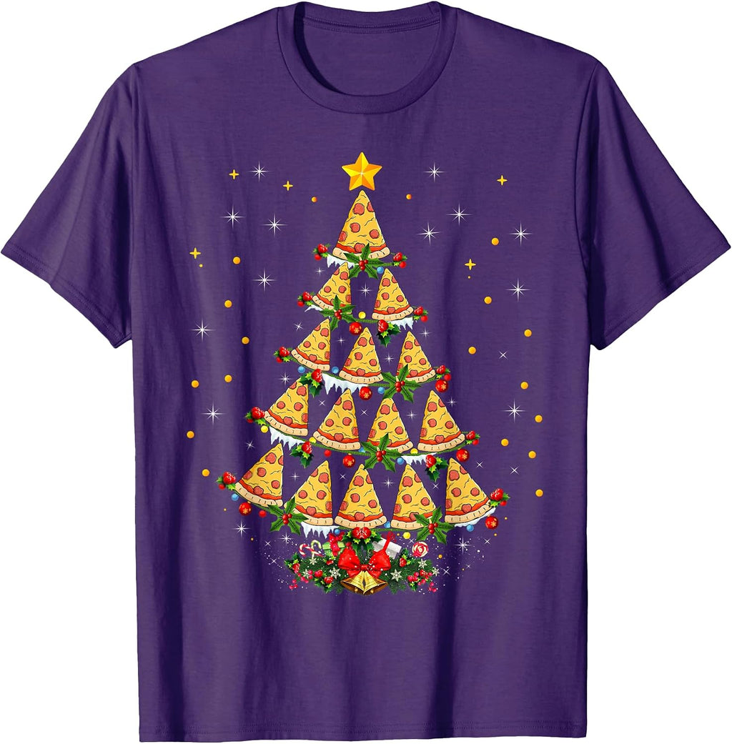 Pizza Christmas Tree Gifts - Adult & Kids T-Shirts, Sweatshirts & Hoodies apparel design preview 1