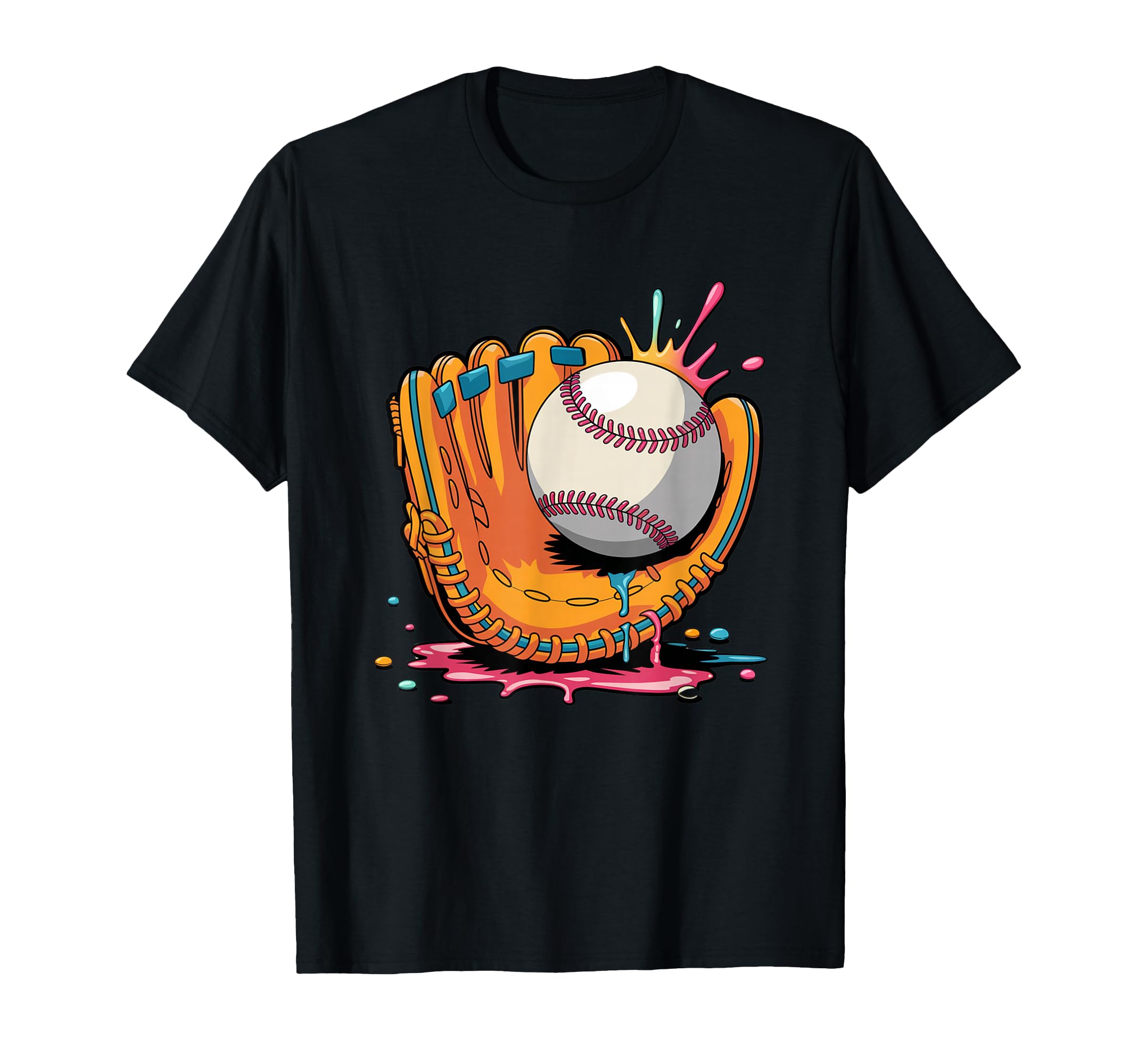 Ice Cream Drip Baseball Glove T-Shirt - Novelty Apparel Men Women - T-Shirt, Sweatshirt, Hoodie