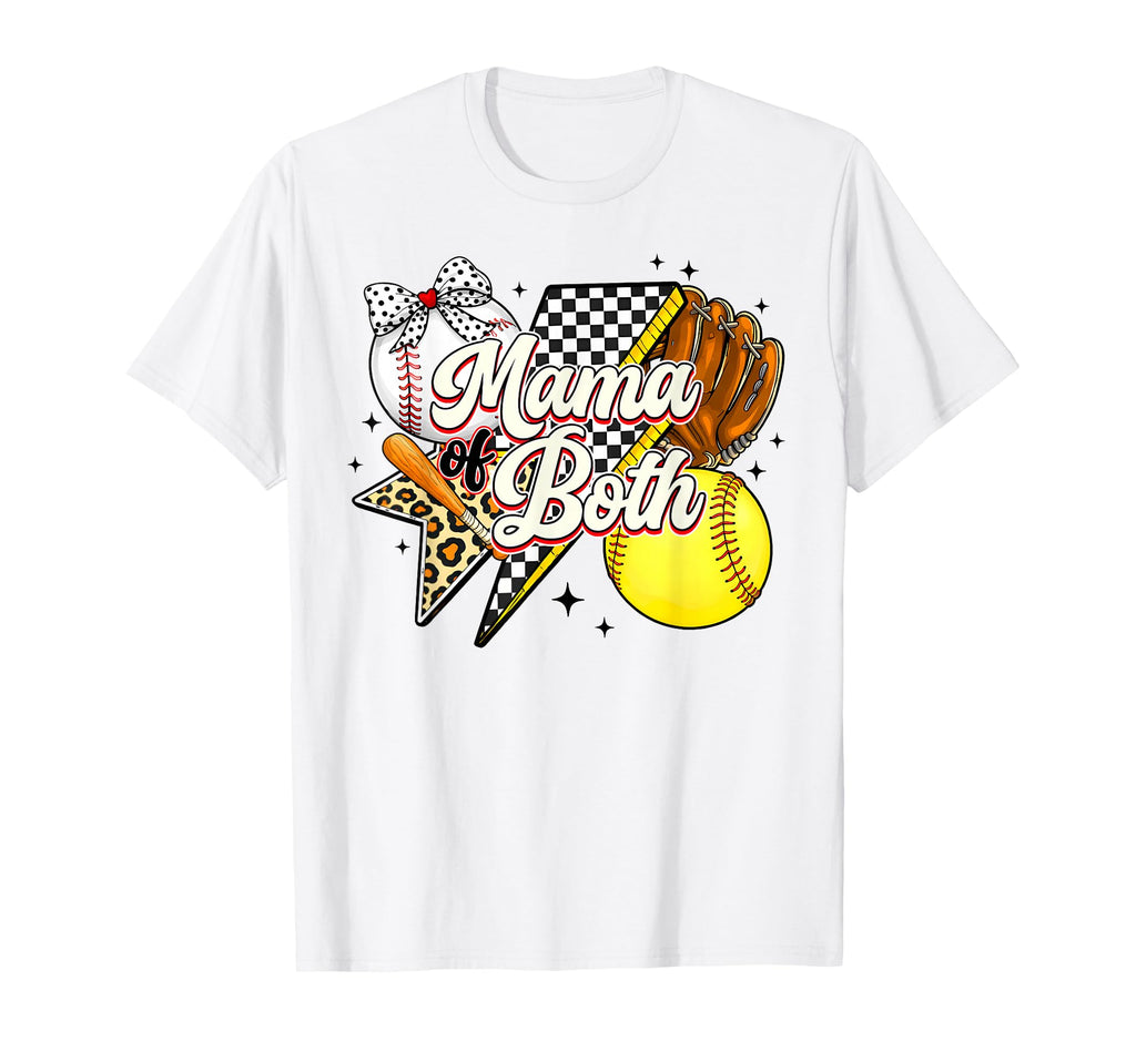 Mama Both Baseball And Softball Mom T-Shirt - Custom Art Print for Adults - T-Shirt, Sweatshirt, Hoodie