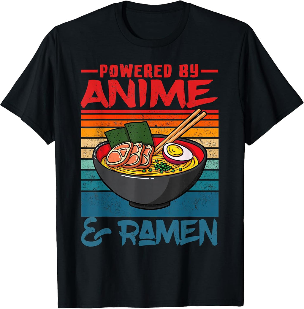 Powered By Anime Ramen Love Noodles Gifts - Adult & Kids T-Shirts, Sweatshirts & Hoodies apparel design preview 1