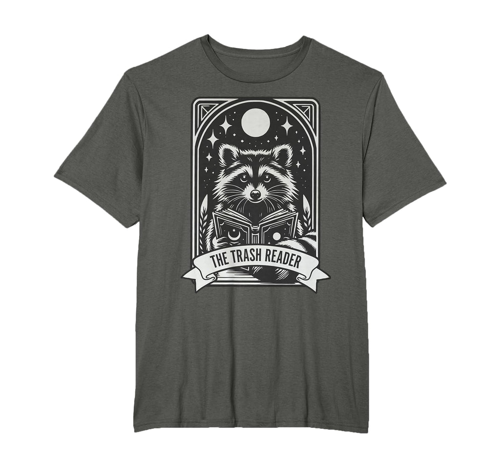Trash Reader Funny Raccoon 70S Tarot T-Shirt - Custom Art Print Men Women - T-Shirt, Sweatshirt, Hoodie