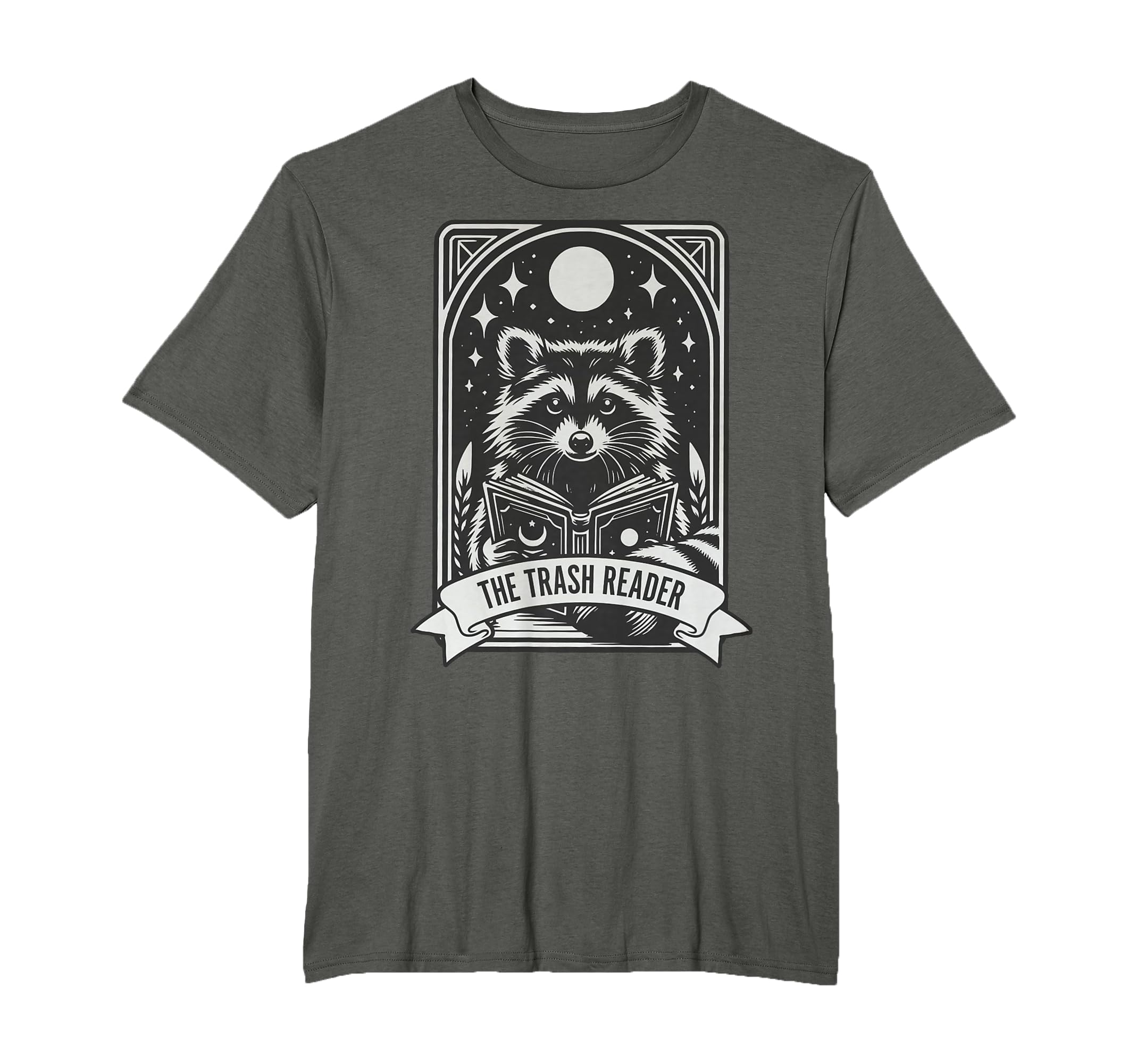 Trash Reader Funny Raccoon 70S Tarot T-Shirt - Custom Art Print Men Women - T-Shirt, Sweatshirt, Hoodie