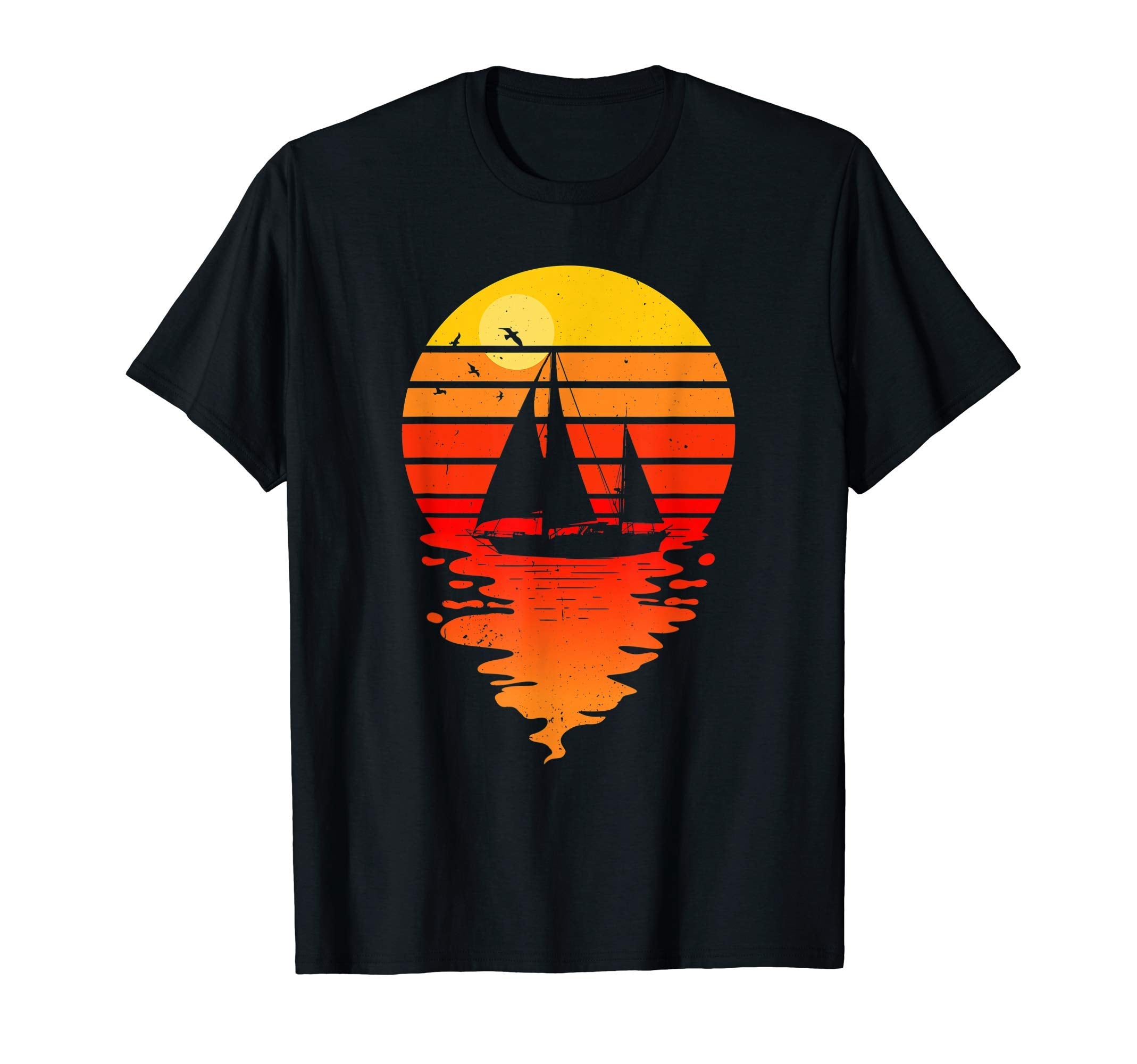 Sailing Sail Boat Sunset Sailboat T-Shirt - Casual Everyday Wear Men Women - T-Shirt, Sweatshirt, Hoodie