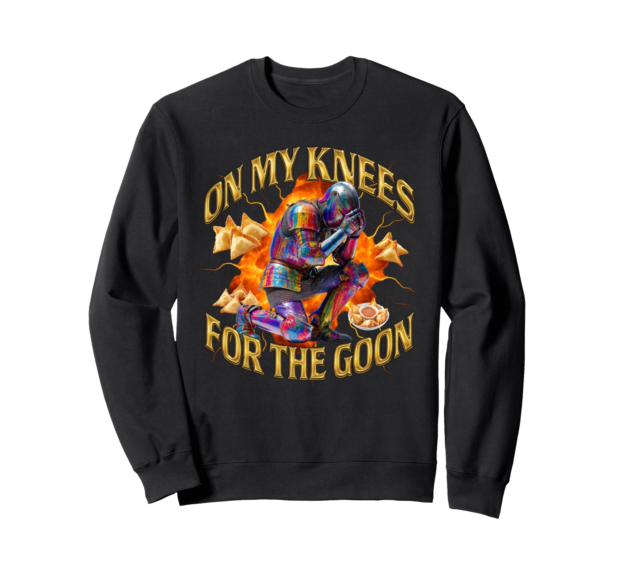 My Knees Goon Funny Crab Rangoon Sweatshirt - Minimalist Print for Adults - T-Shirt, Sweatshirt, Hoodie