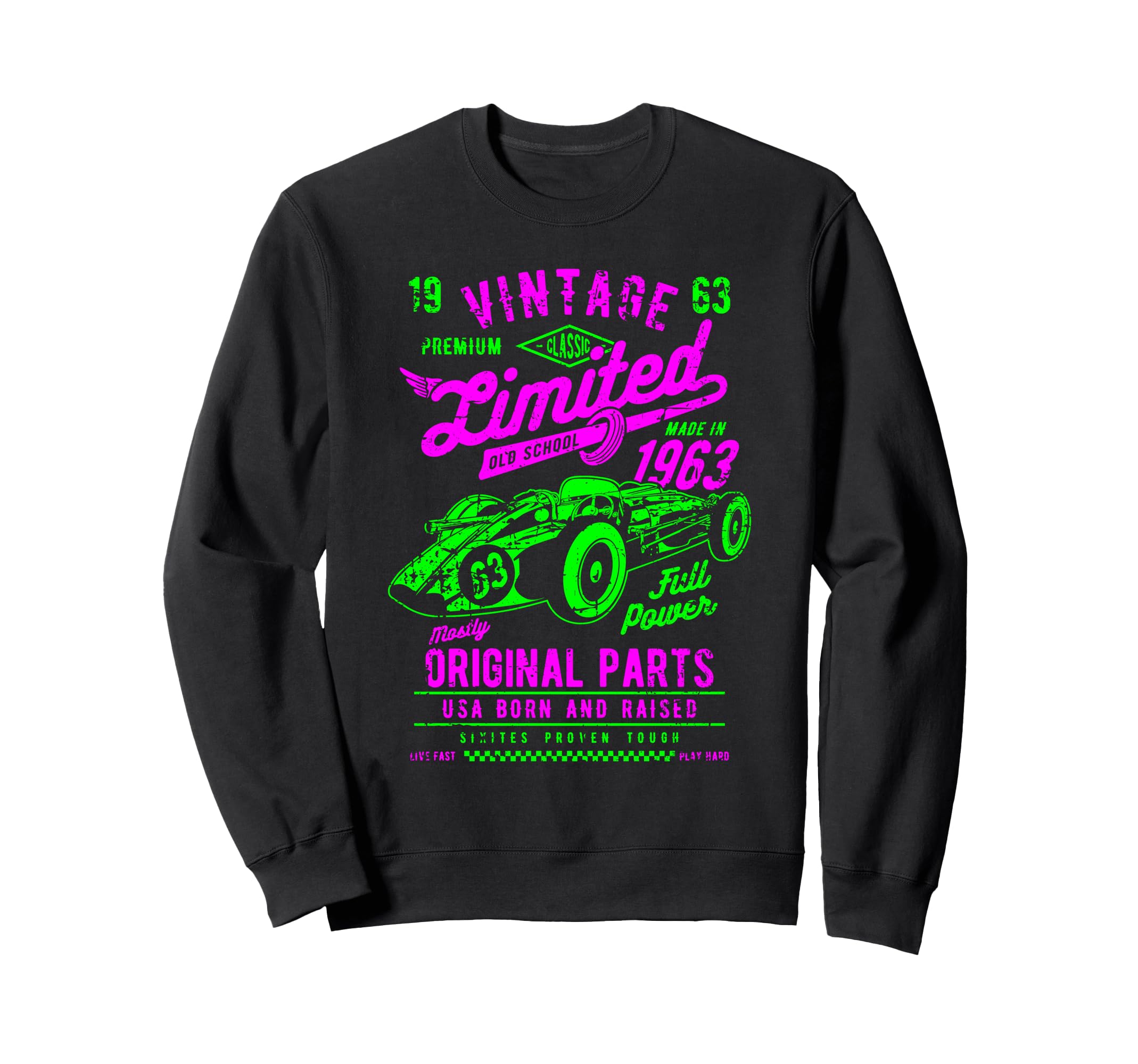 Race Car Distressed Sweatshirt - Novelty Apparel Unisex - T-Shirt, Sweatshirt, Hoodie