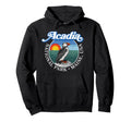 Acadia National Park Maine Puffin Hoodie - Graphic Print Men Women - T-Shirt, Sweatshirt, Hoodie