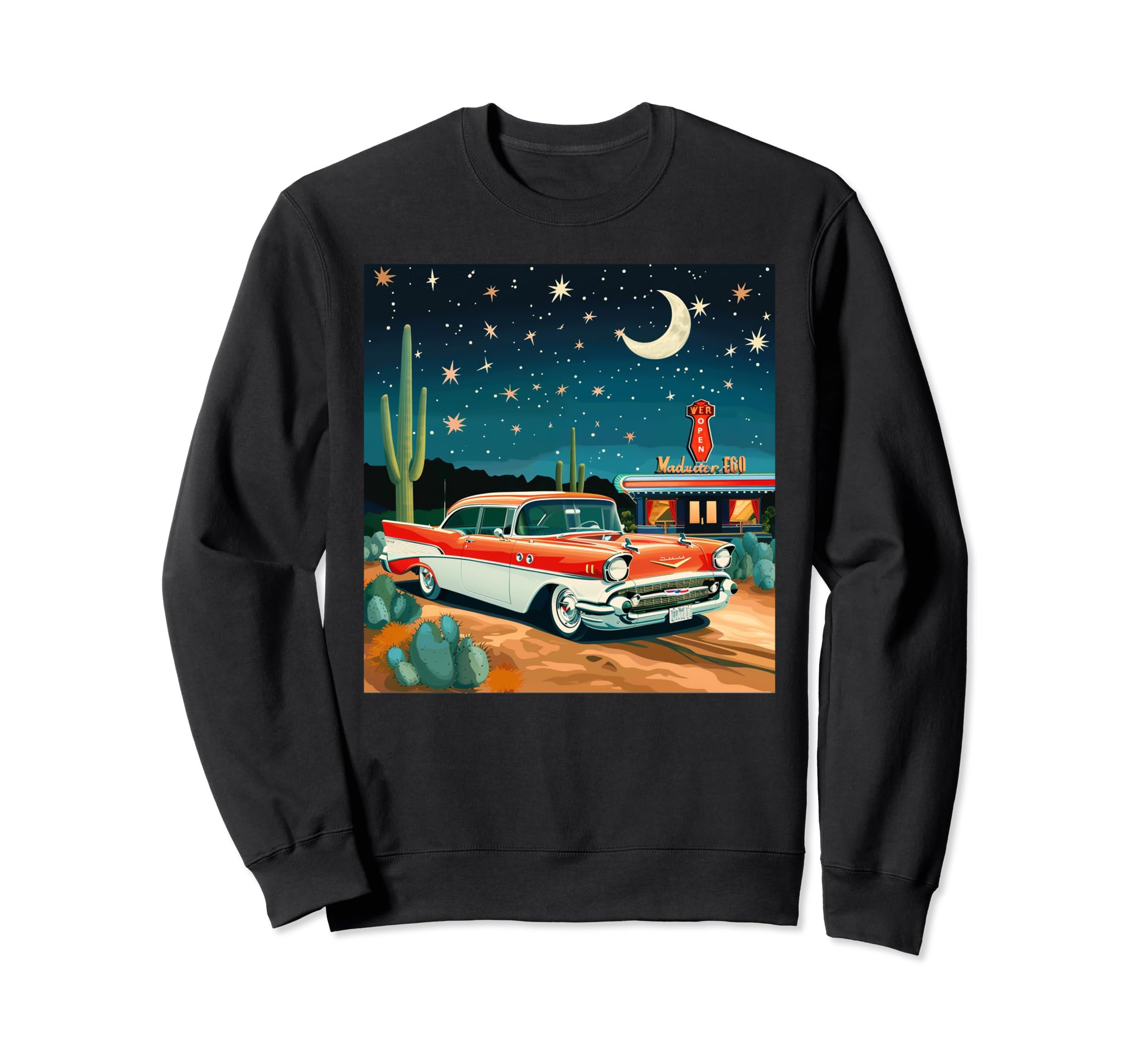 Diner Car Highway Attraction Sweatshirt - Aesthetic Graphic for Adults - T-Shirt, Sweatshirt, Hoodie