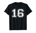Number 16 Distressed Sixteen Sport T-Shirt - Aesthetic Graphic for Adults - T-Shirt, Sweatshirt, Hoodie