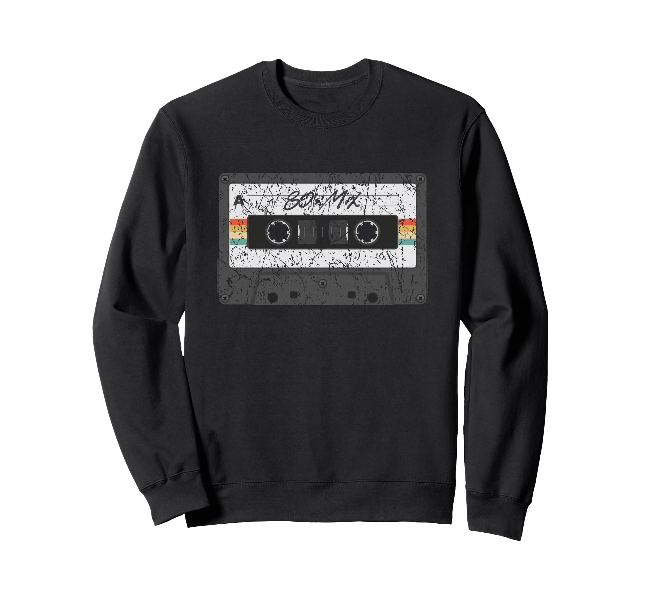 80S Mix Tape Cassette Tape Illustration Sweatshirt - Trendy Graphic Unisex - T-Shirt, Sweatshirt, Hoodie
