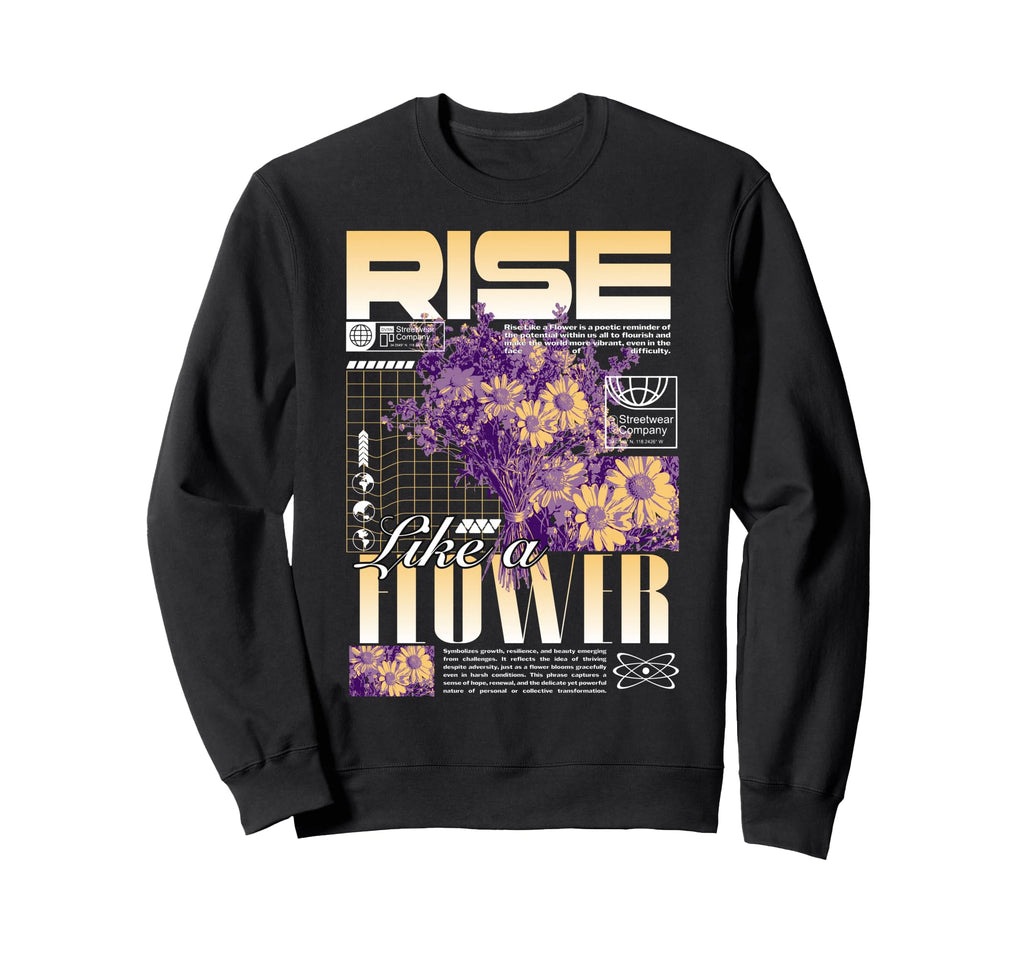 Y2K Flowers Bold Urban Graffiti Sweatshirt - Minimalist Print for Adults - T-Shirt, Sweatshirt, Hoodie