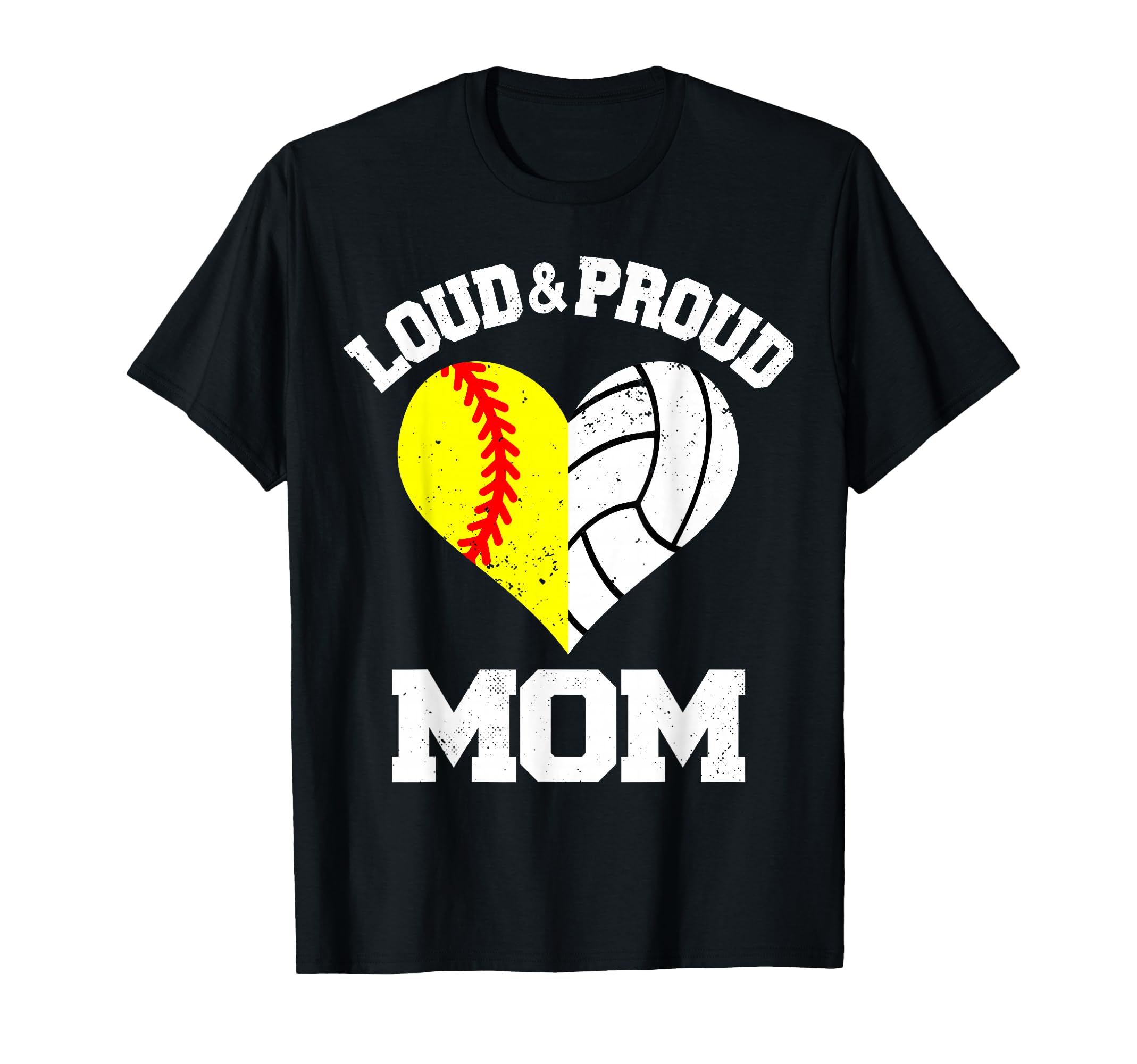 Loud Proud Mom Softball Volleyball T-Shirt - Fun Novelty Design for Adults - T-Shirt, Sweatshirt, Hoodie