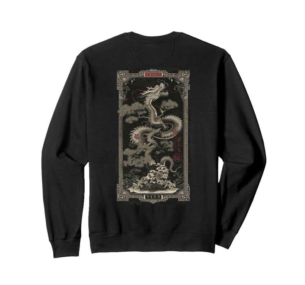 Aesthetic Back Dragon Y2K Sweatshirt - Casual Everyday Wear for Adults - T-Shirt, Sweatshirt, Hoodie